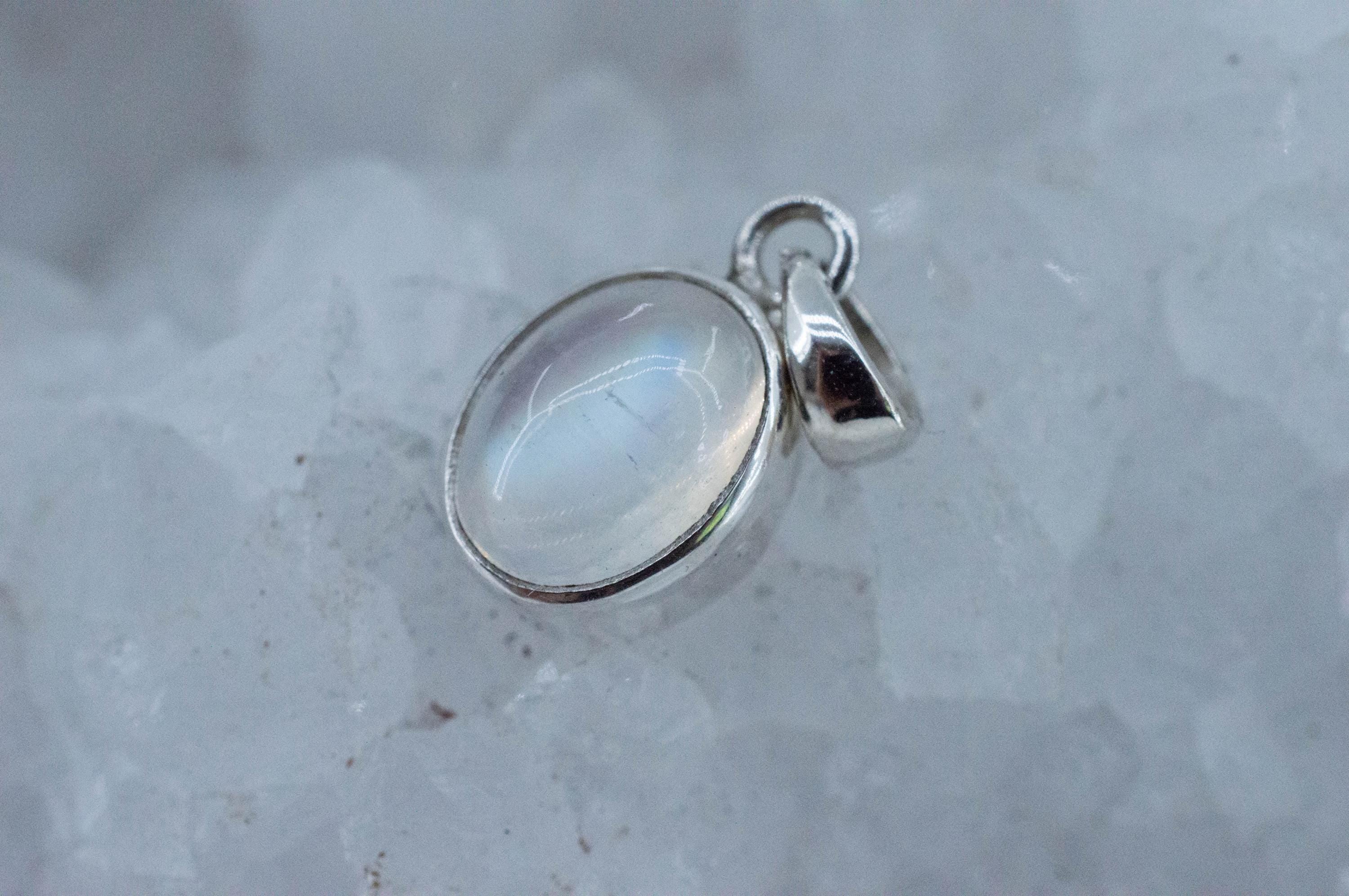Rainbow Moonstone Pendant, Natural Untreated India Moonstone; 6.435cts - Mark Oliver Gems