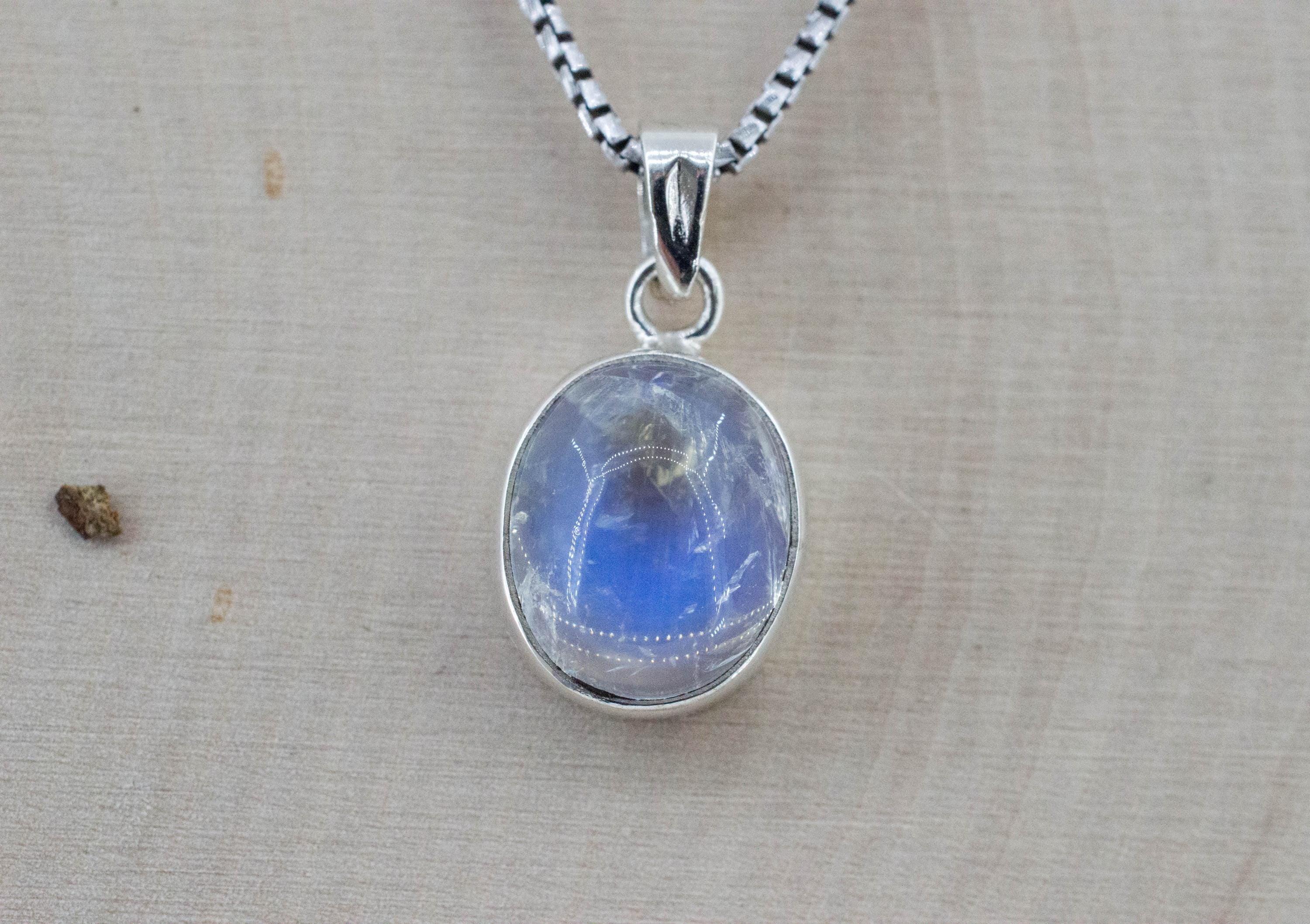 Rainbow Moonstone Pendant, Natural Untreated India Moonstone; 7.695cts - Mark Oliver Gems