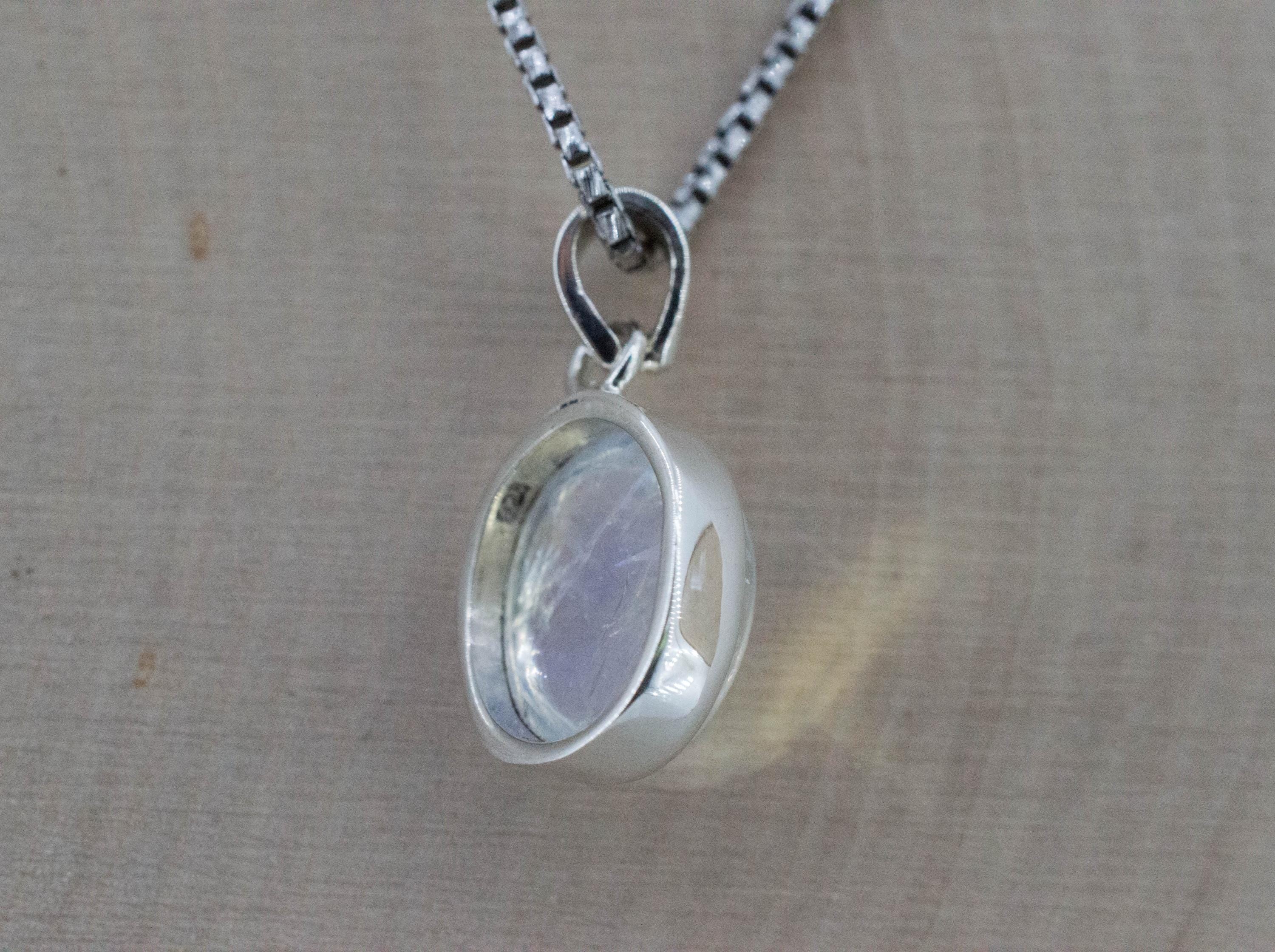 Rainbow Moonstone Pendant, Natural Untreated India Moonstone; 7.695cts - Mark Oliver Gems