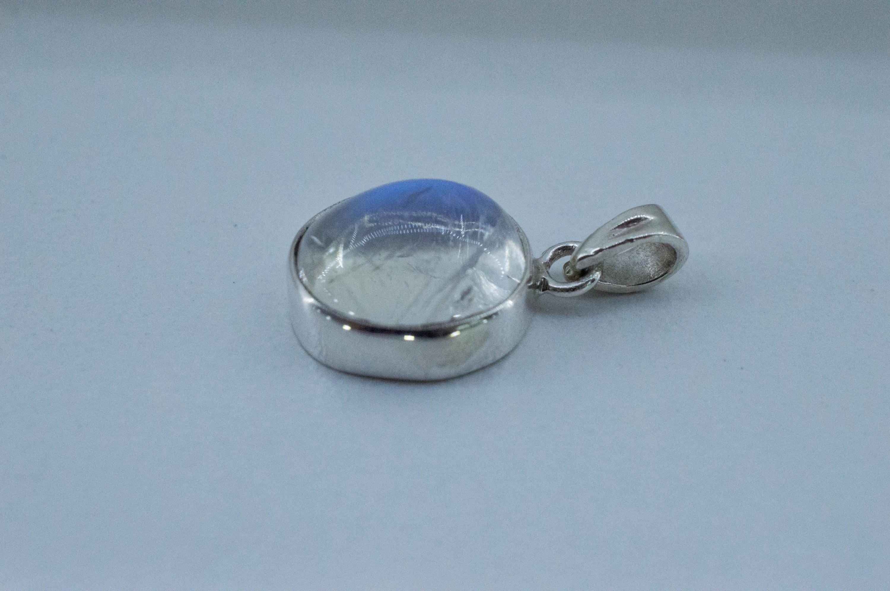 Rainbow Moonstone Pendant, Natural Untreated India Moonstone; 7.695cts - Mark Oliver Gems