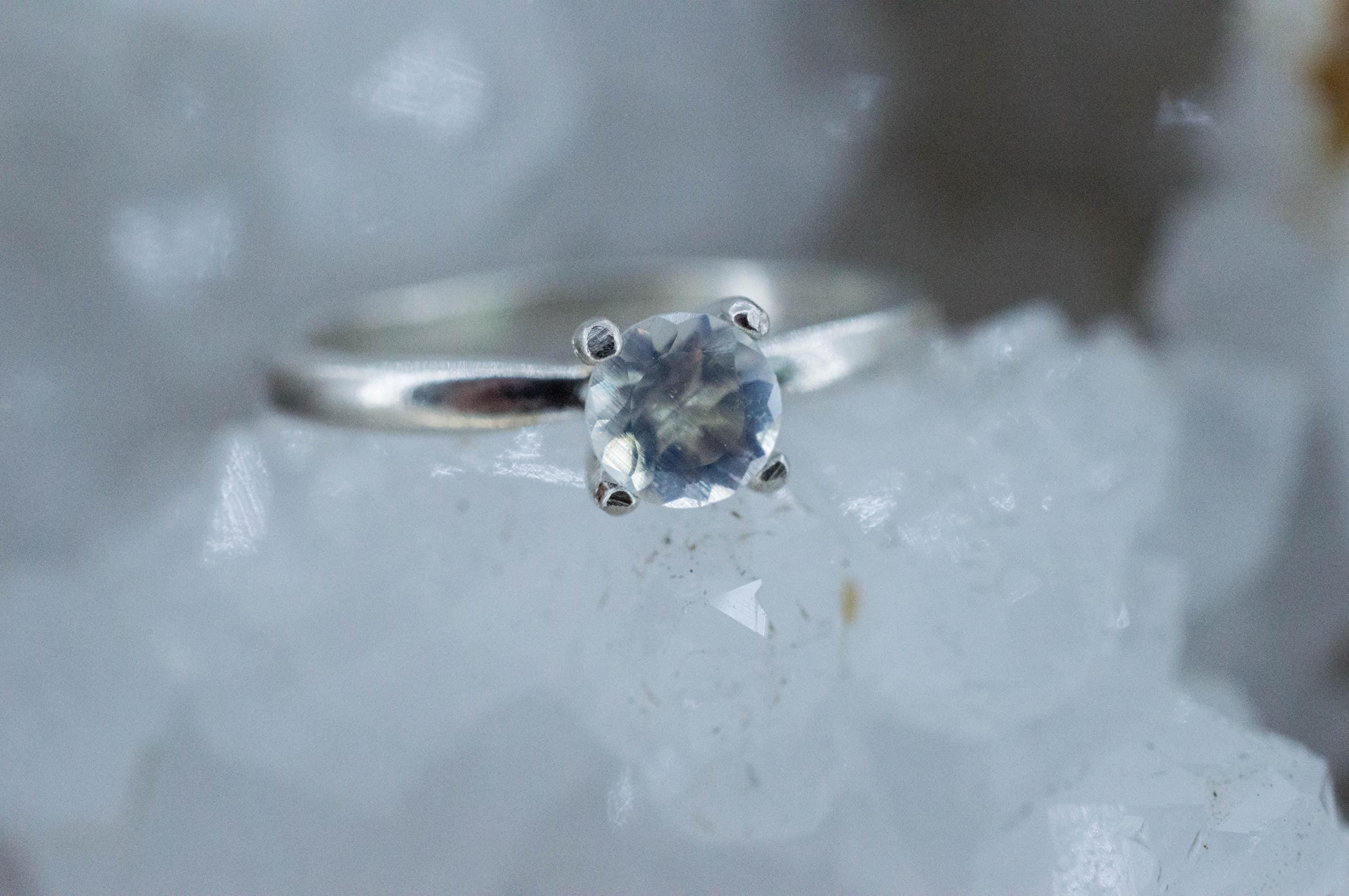 Rainbow Moonstone Ring, Natural Untreated India Moonstone; 0.430cts - Mark Oliver Gems