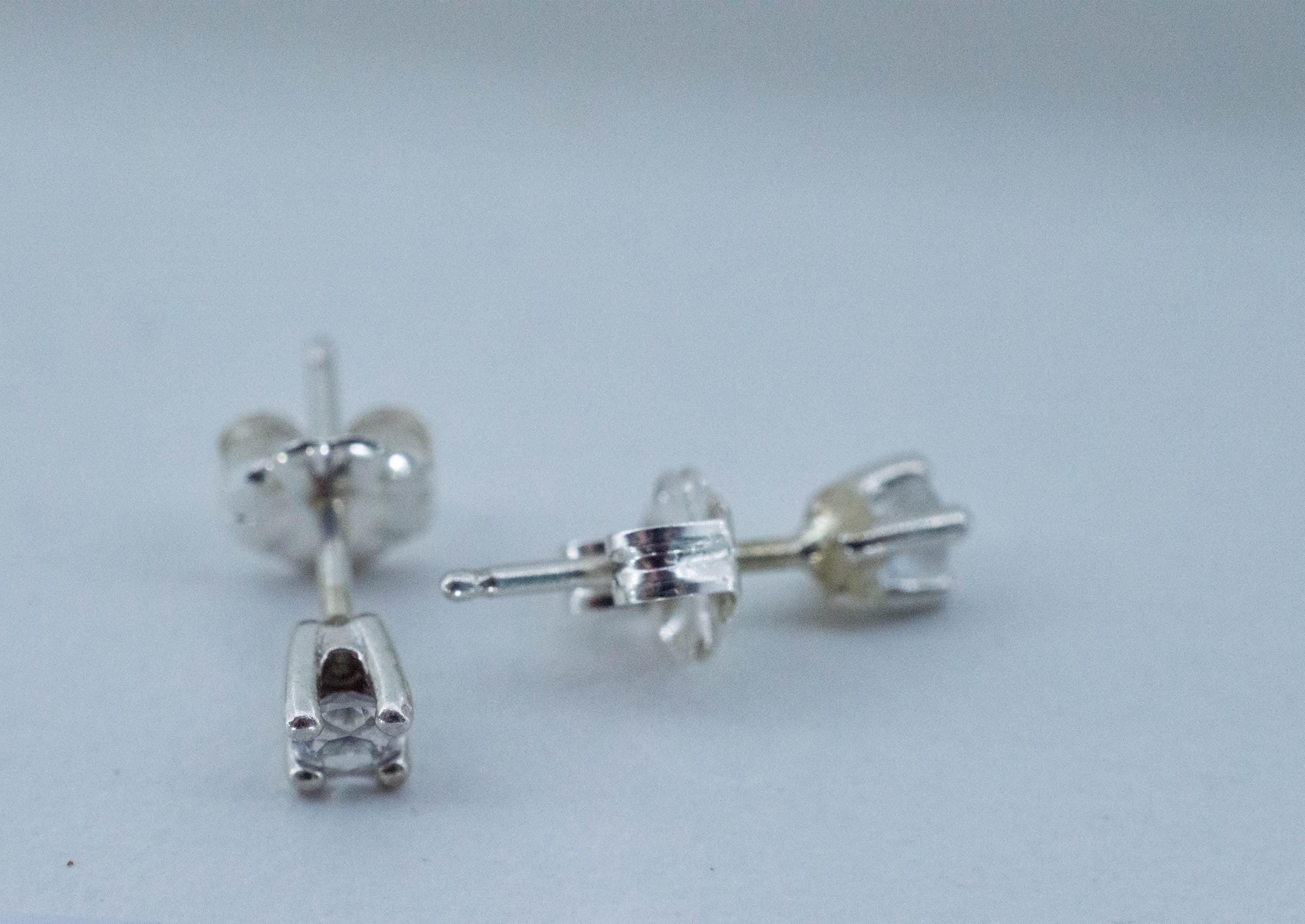 Rainbow Moonstone Earrings, Natural Untreated India Moonstone; 0.185cts - Mark Oliver Gems