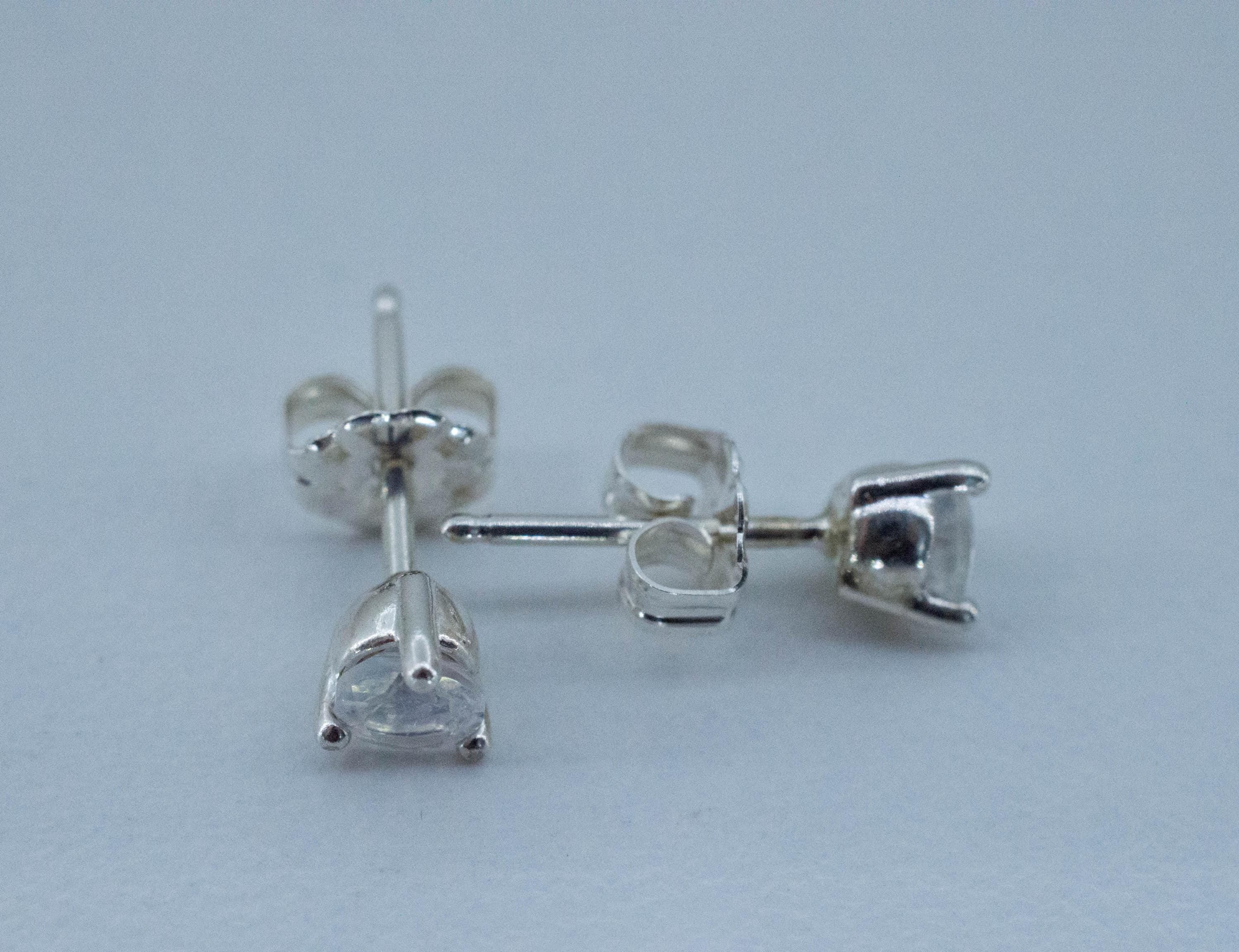 Rainbow Moonstone Earrings, Natural Untreated India Moonstone; 0.455cts - Mark Oliver Gems