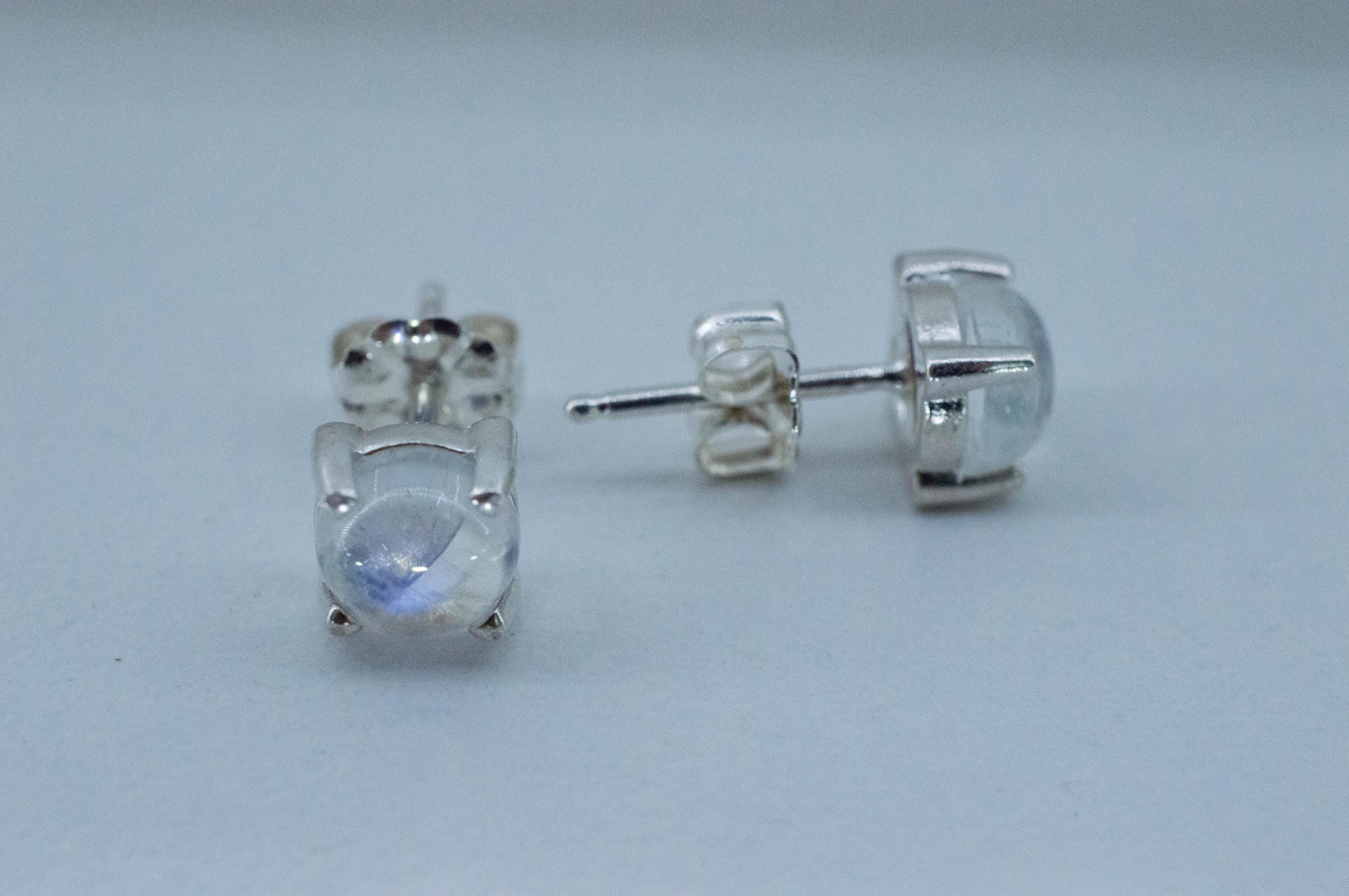Rainbow Moonstone Earrings, Natural Untreated India Moonstone; 1.865cts - Mark Oliver Gems
