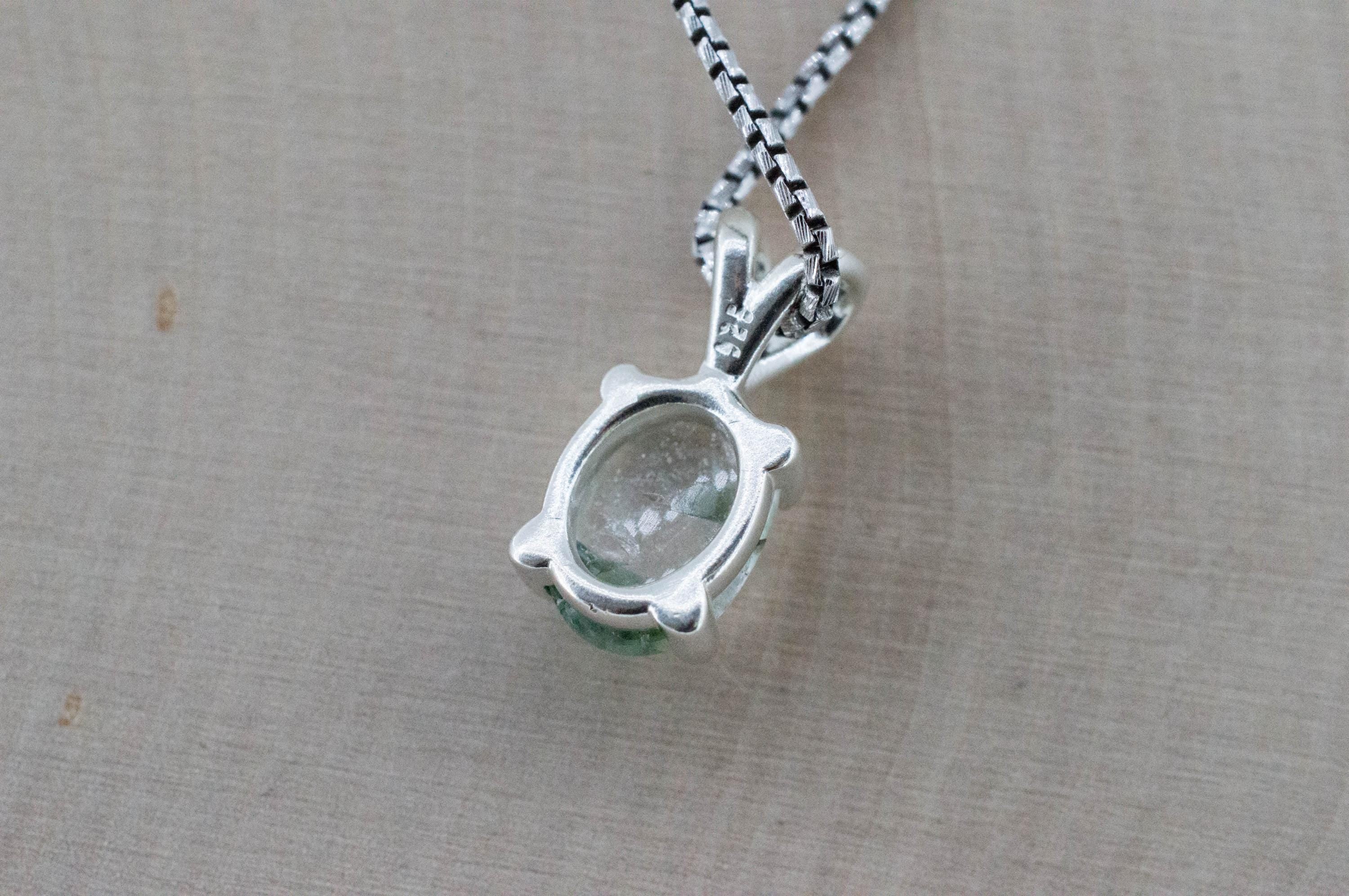 Green Tourmaline in Quartz Pendant, Natural Untreated Brazil Tourmalated Quartz; 2.350cts - Mark Oliver Gems