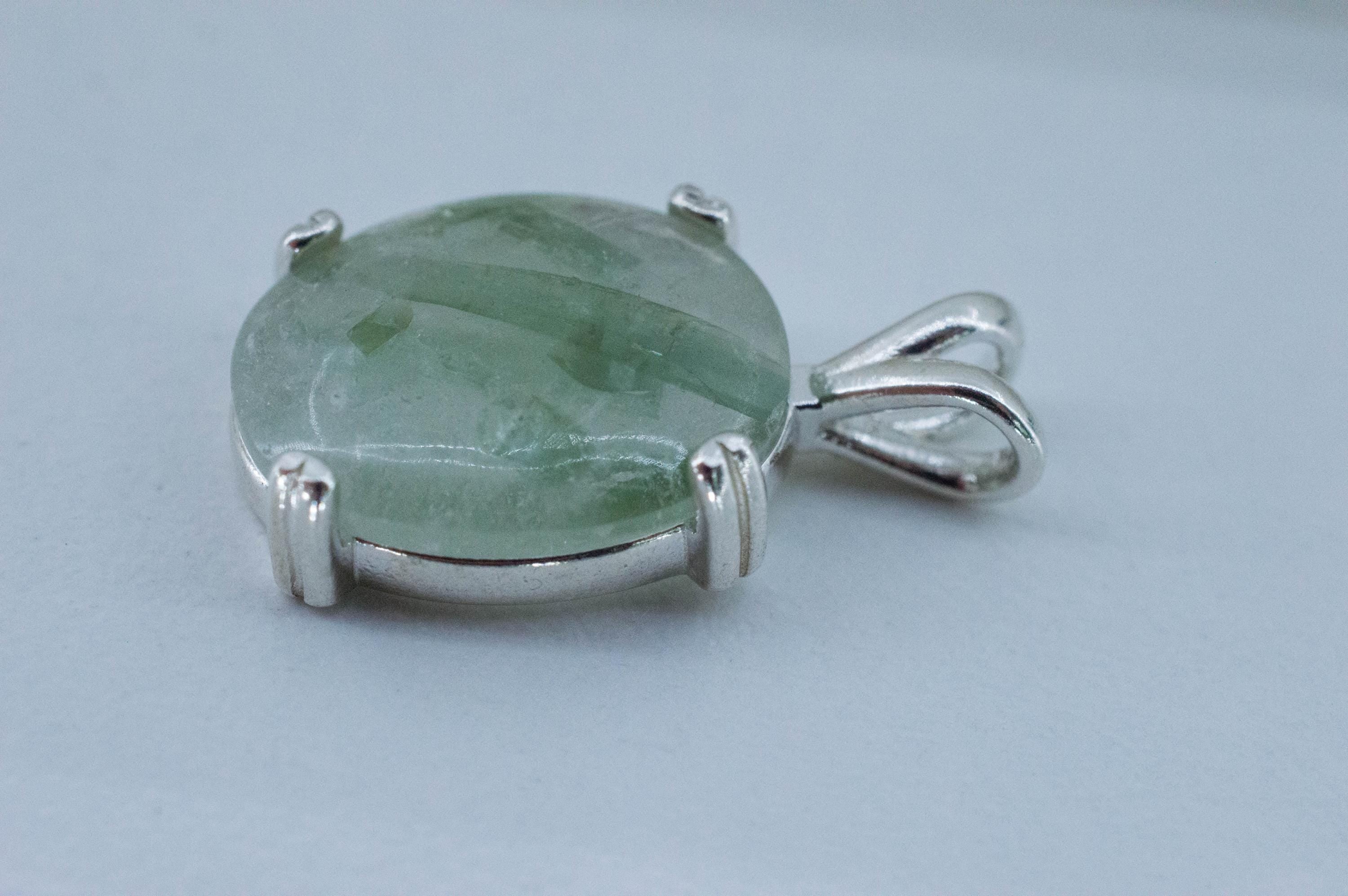 Green Tourmaline in Quartz Pendant, Natural Untreated Brazil Tourmalated Quartz; 7.450cts - Mark Oliver Gems
