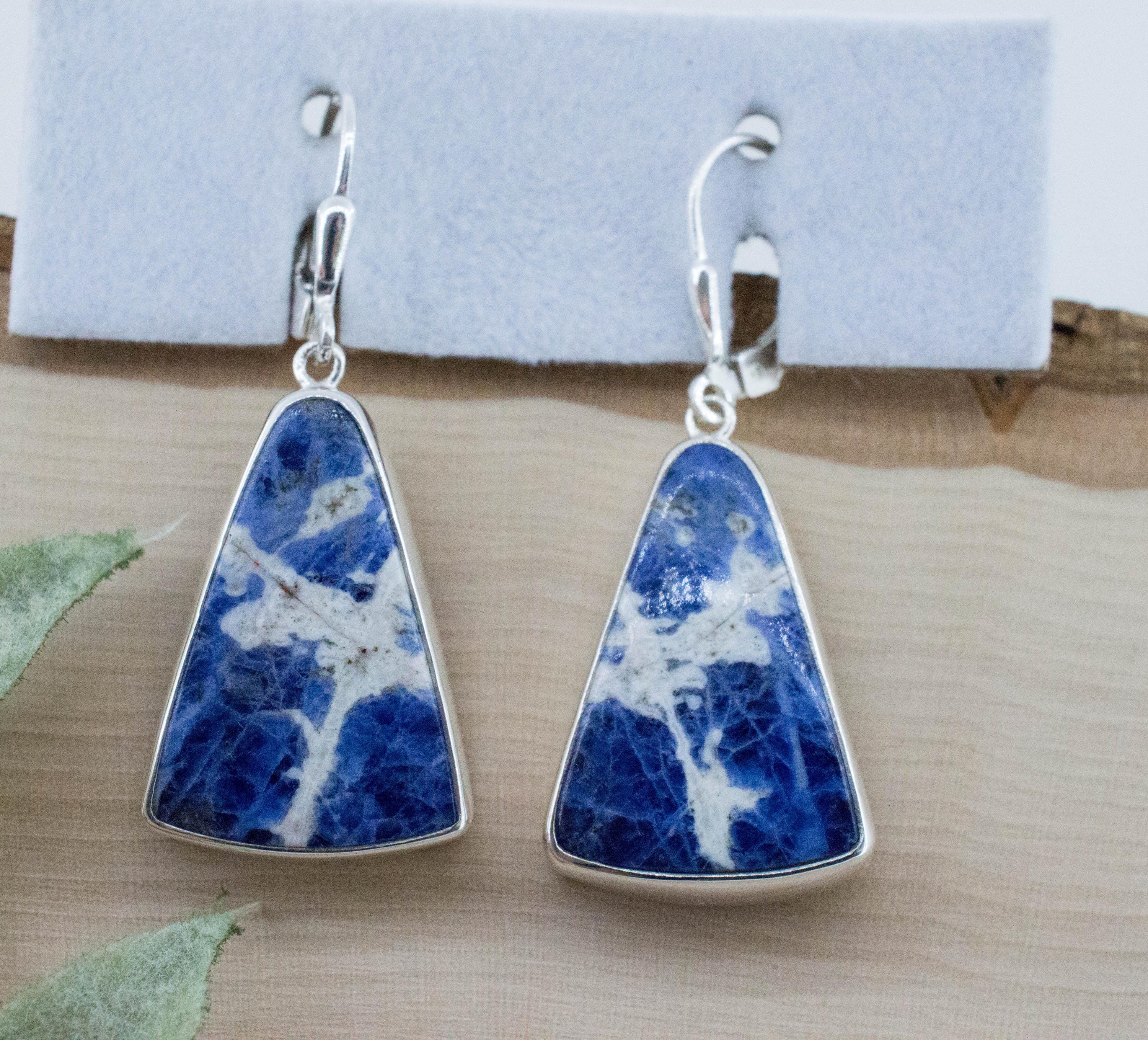 Sodalite Earrings; Natural Untreated Canada Sodalite - Mark Oliver Gems