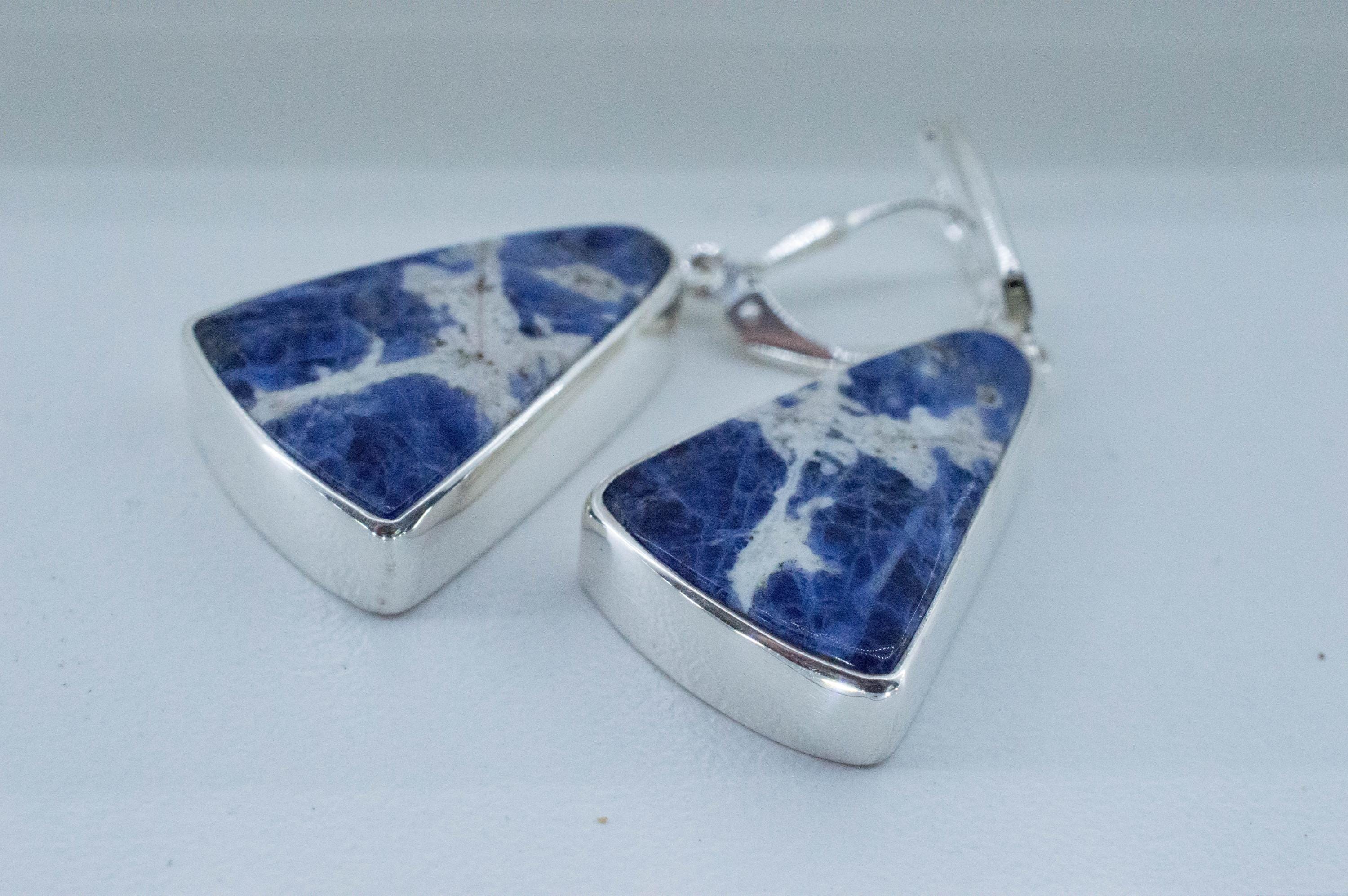 Sodalite Earrings; Natural Untreated Canada Sodalite - Mark Oliver Gems