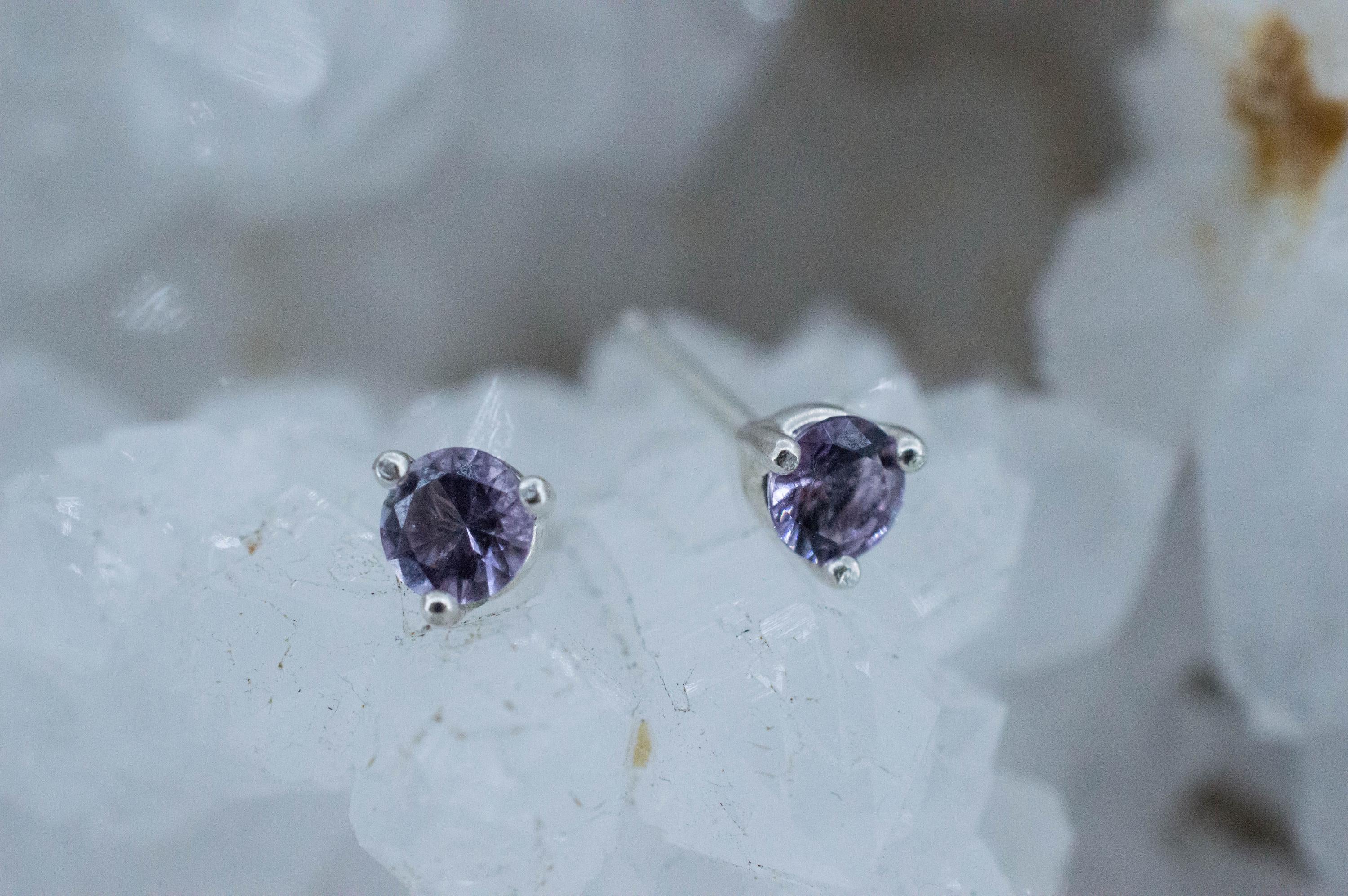 Scapolite Earrings, Natural Untreated Tanzania Purple Scapolite; 0.375cts - Mark Oliver Gems