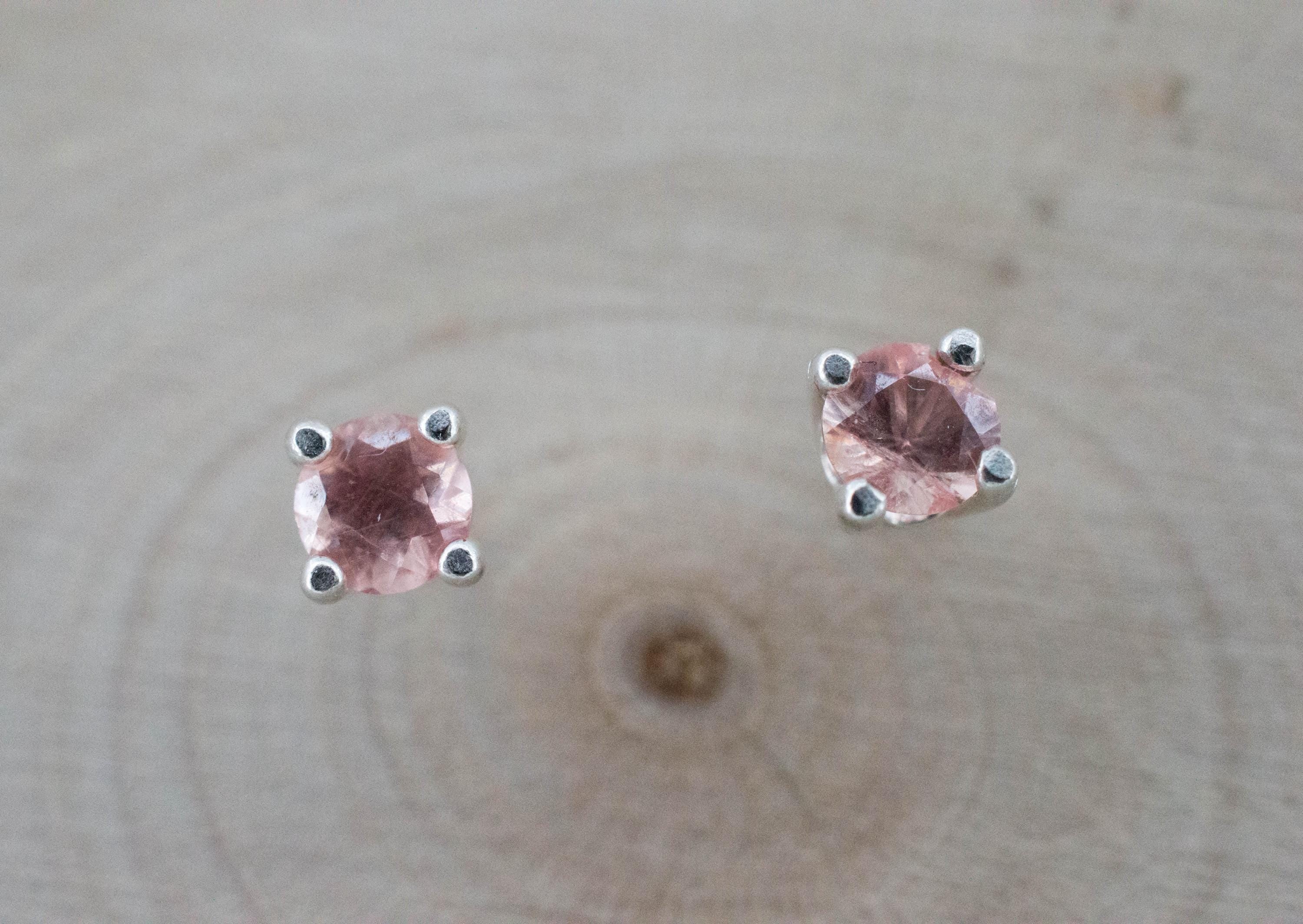 Rhodochrosite Earrings; Natural Untreated USA Sweet Home Rhodochrosite; 0.385cts - Mark Oliver Gems