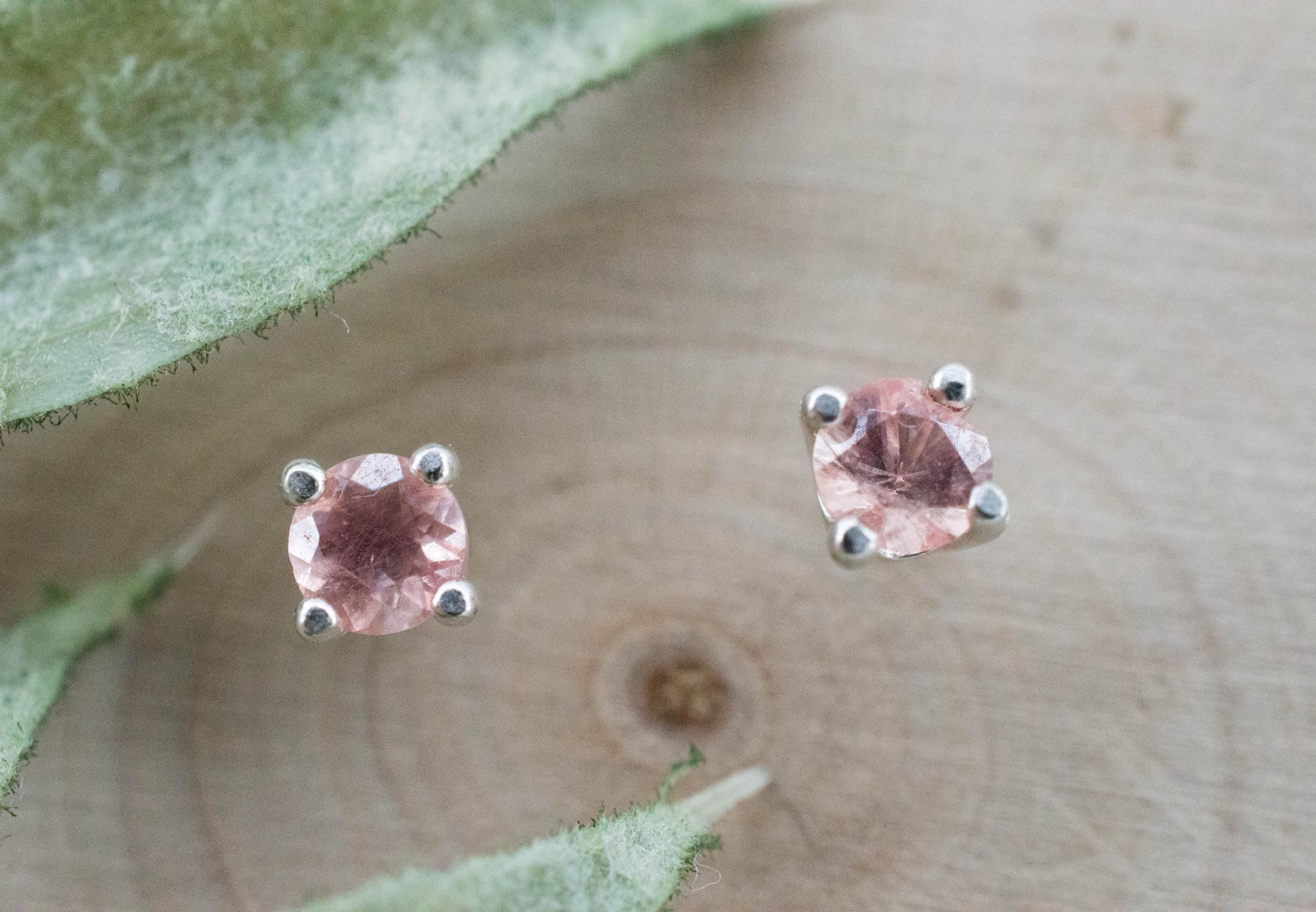 Rhodochrosite Earrings; Natural Untreated USA Sweet Home Rhodochrosite; 0.385cts - Mark Oliver Gems