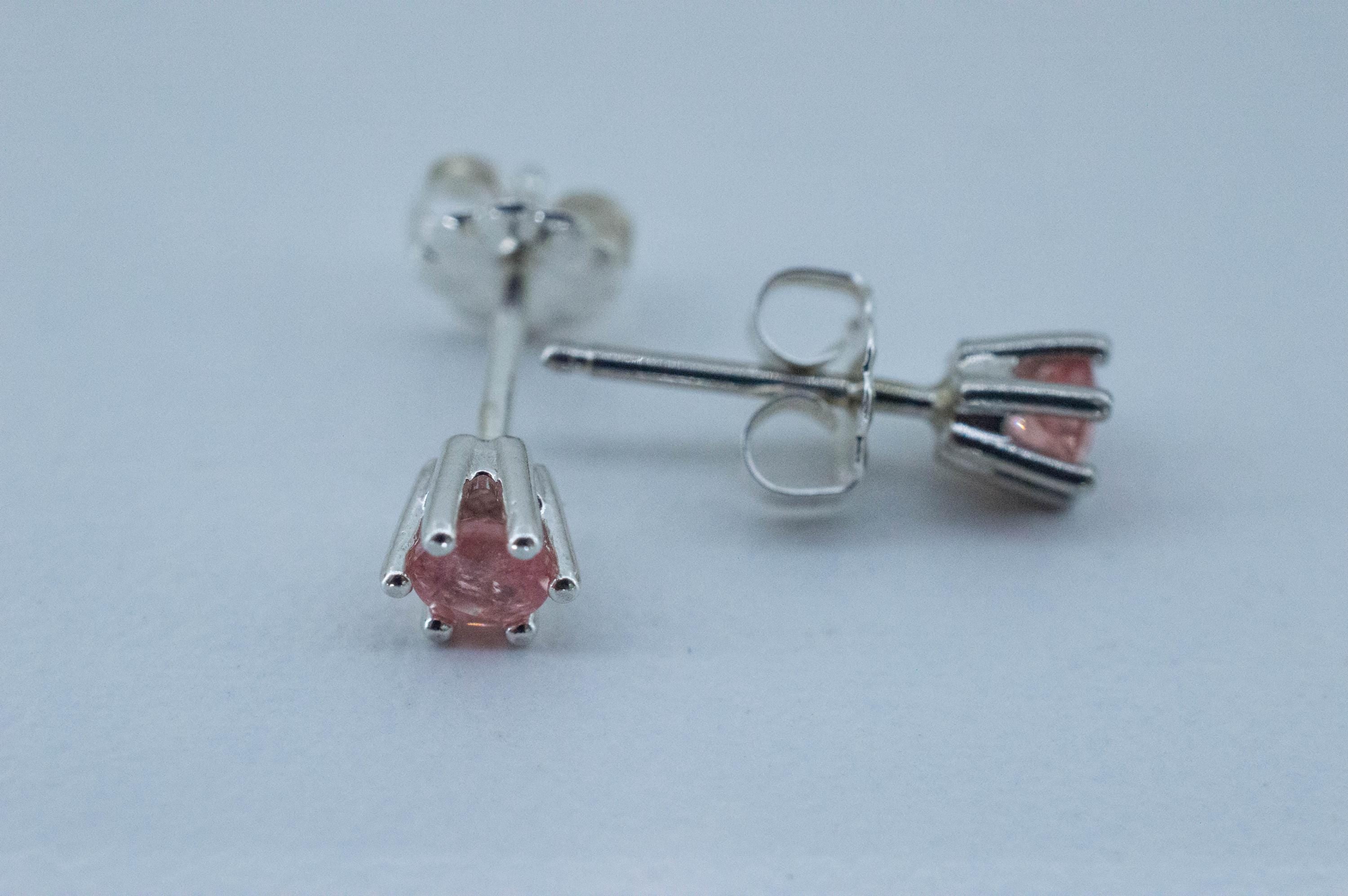 Rhodochrosite Earrings; Natural Untreated USA Sweet Home Rhodochrosite; 0.450cts - Mark Oliver Gems