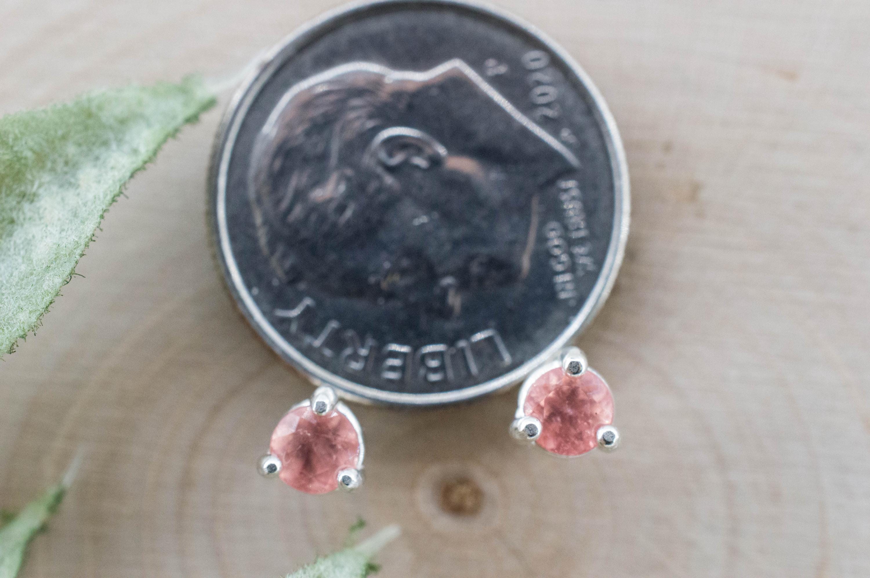 Rhodochrosite Earrings; Natural Untreated USA Sweet Home Rhodochrosite; 0.490cts - Mark Oliver Gems