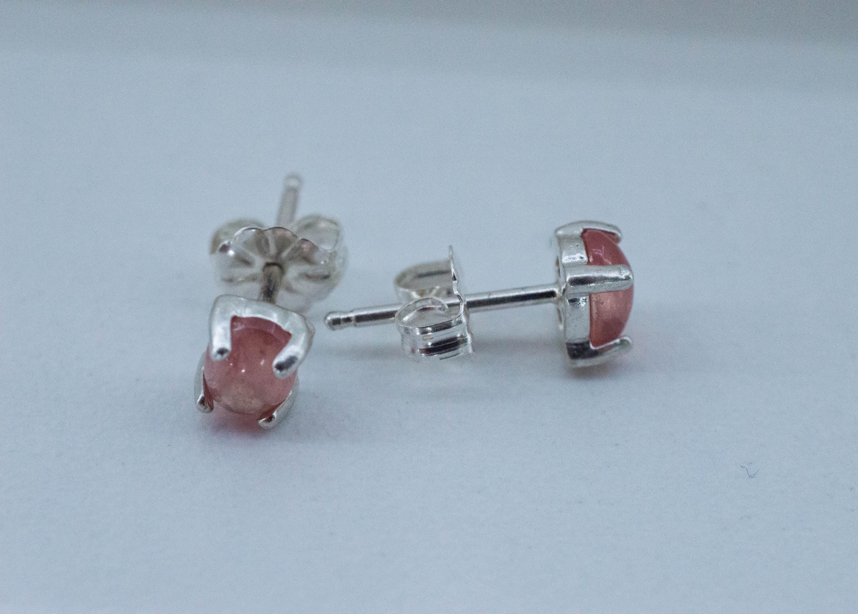 Rhodochrosite Earrings; Natural Untreated USA Sweet Home Rhodochrosite; 1.110cts - Mark Oliver Gems