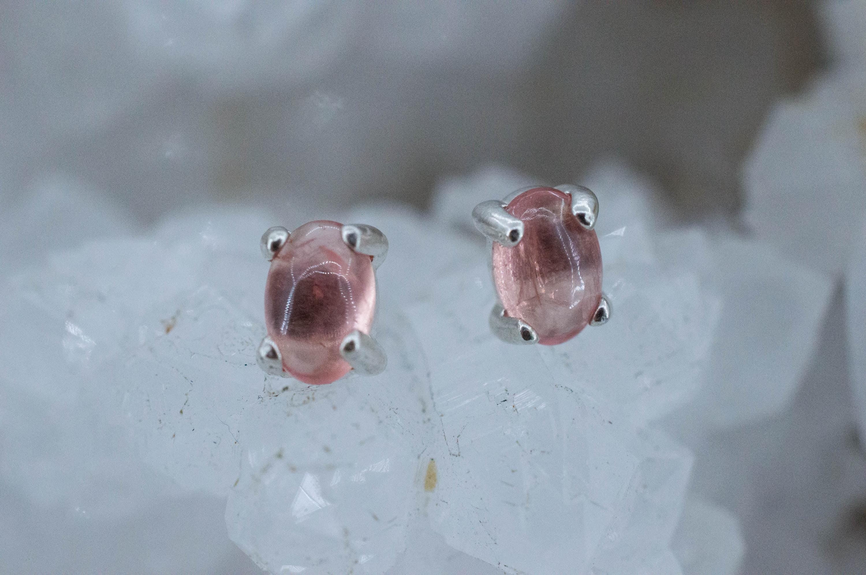 Rhodochrosite Earrings; Natural Untreated USA Sweet Home Rhodochrosite; 1.110cts - Mark Oliver Gems