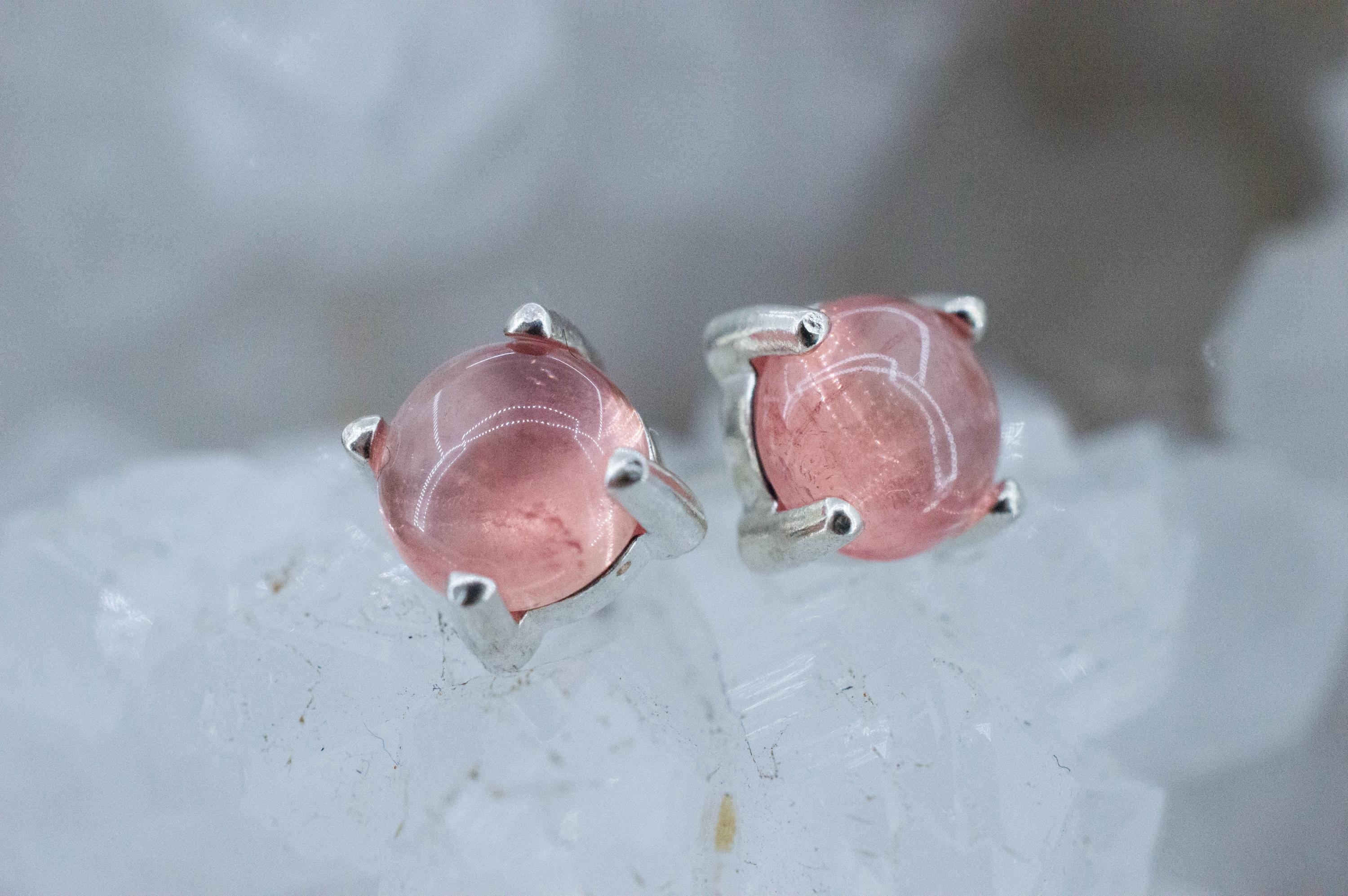 Rhodochrosite Earrings; Natural Untreated USA Sweet Home Rhodochrosite; 2.190cts - Mark Oliver Gems