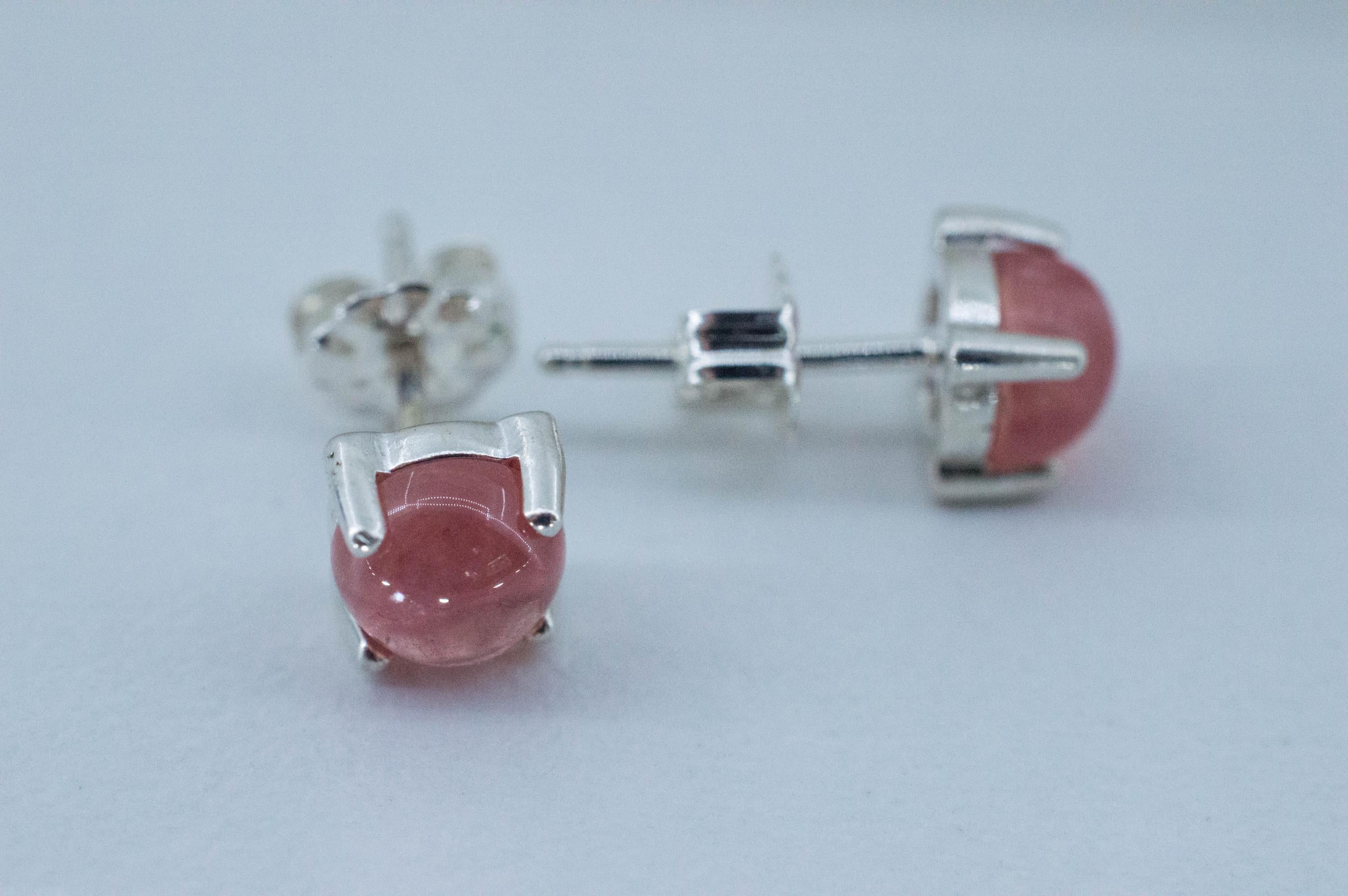Rhodochrosite Earrings; Natural Untreated USA Sweet Home Rhodochrosite; 2.655cts - Mark Oliver Gems