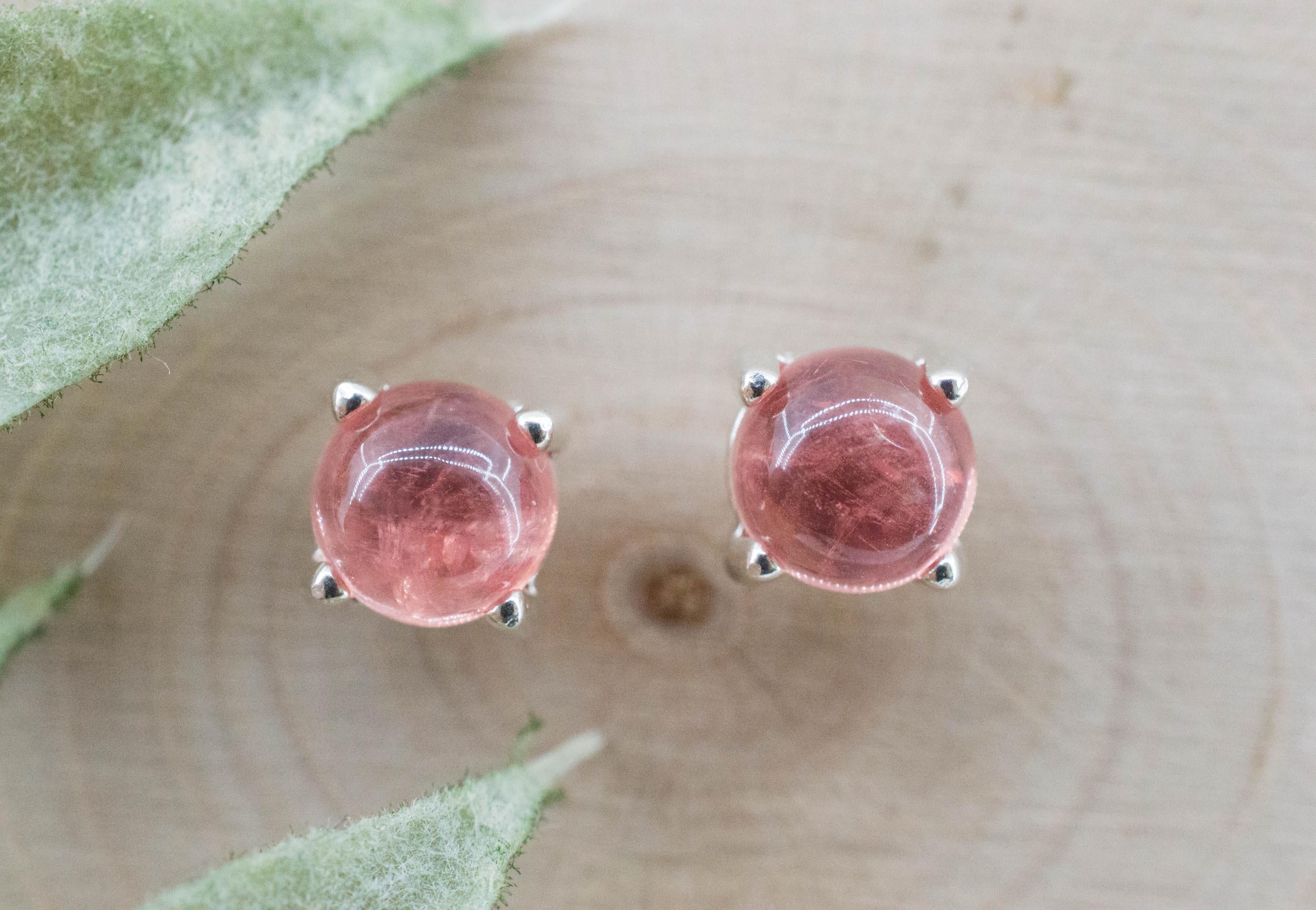 Rhodochrosite Earrings; Natural Untreated USA Sweet Home Rhodochrosite; 2.655cts - Mark Oliver Gems