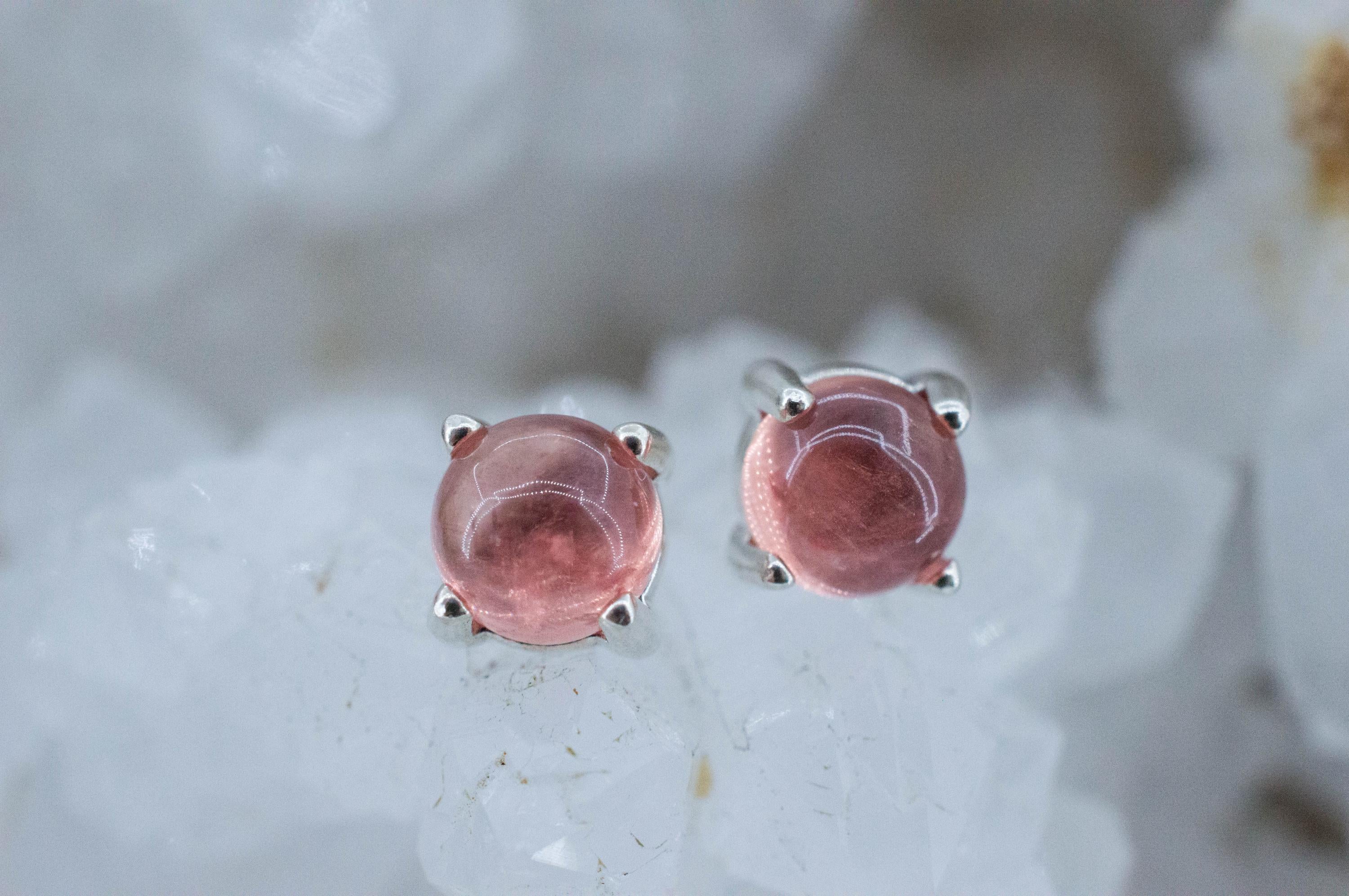 Rhodochrosite Earrings; Natural Untreated USA Sweet Home Rhodochrosite; 2.655cts - Mark Oliver Gems