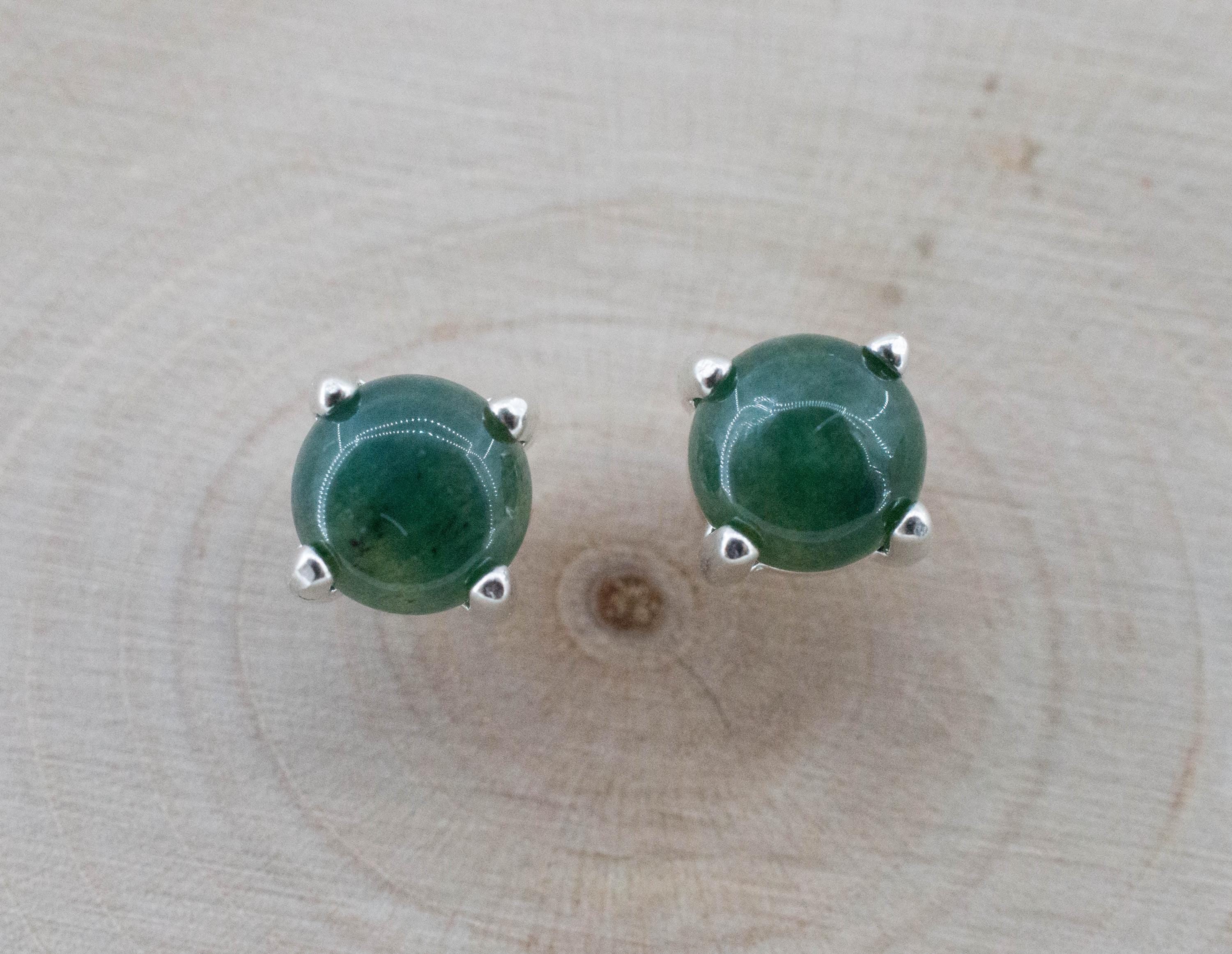 Moss Agate Earrings, Natural Untreated India Agate; 1.715cts - Mark Oliver Gems