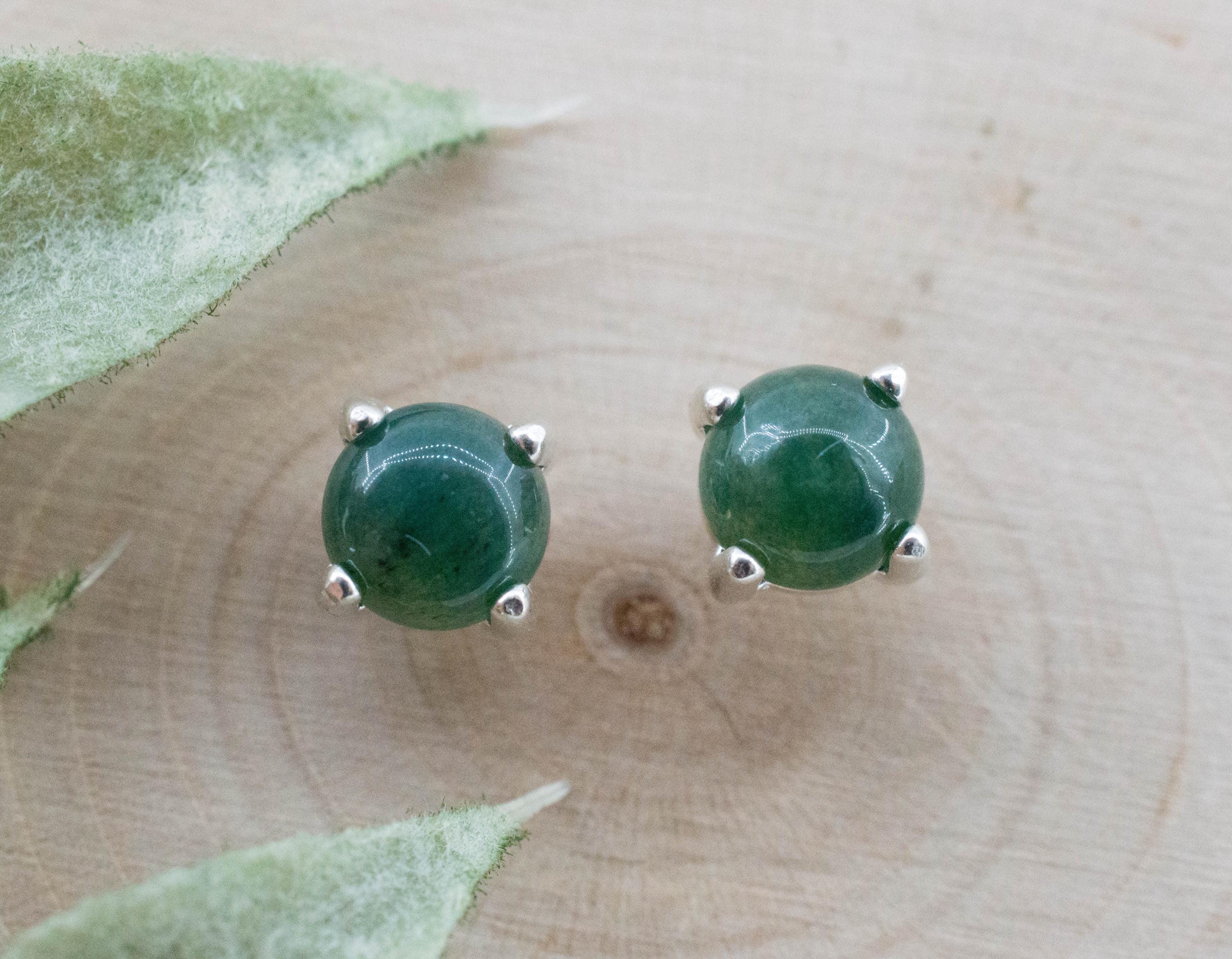 Moss Agate Earrings, Natural Untreated India Agate; 1.715cts - Mark Oliver Gems