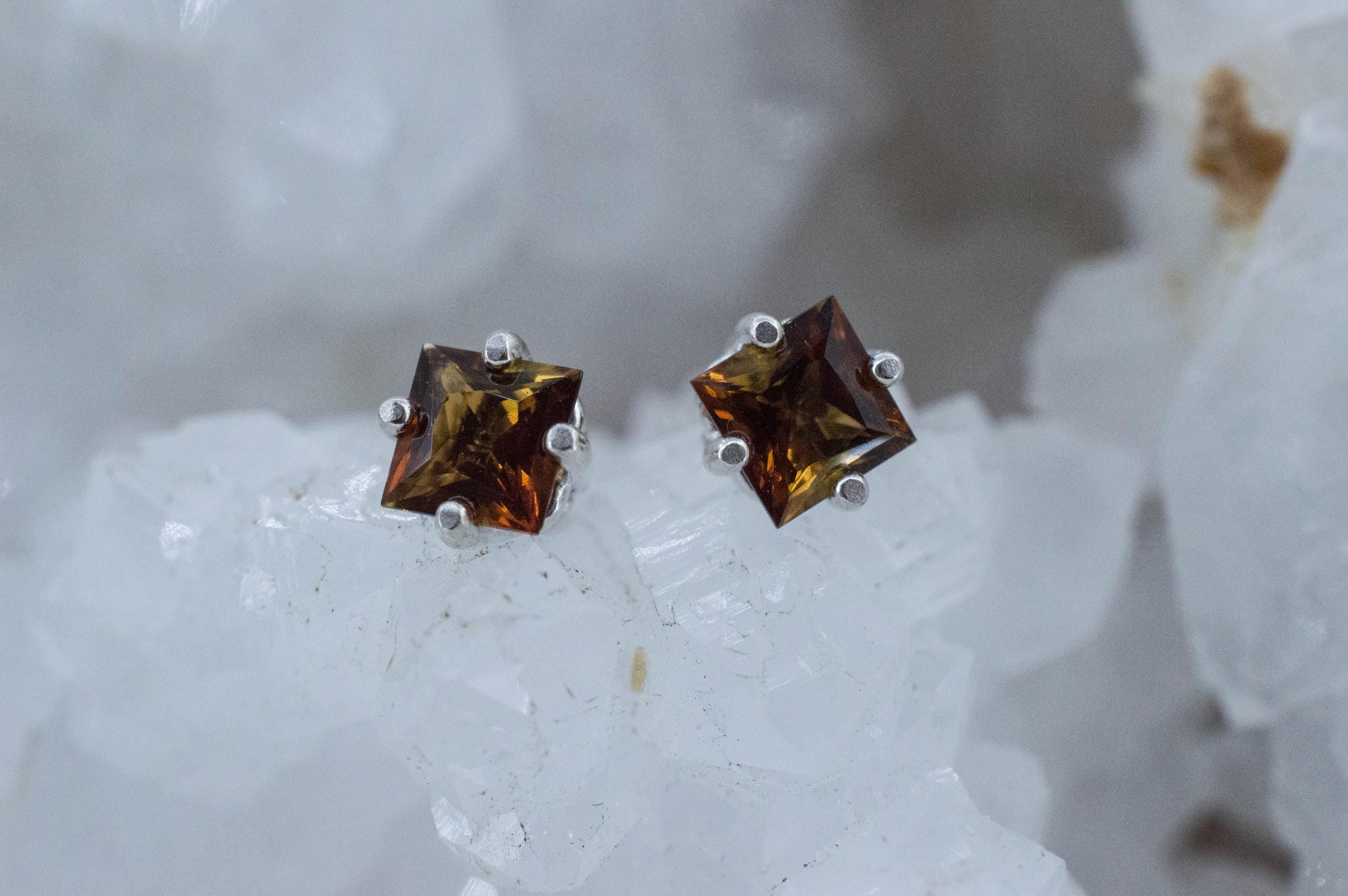 Sunset Tourmaline Earrings; Natural Untreated Tanzania Tourmaline; 0.675cts - Mark Oliver Gems