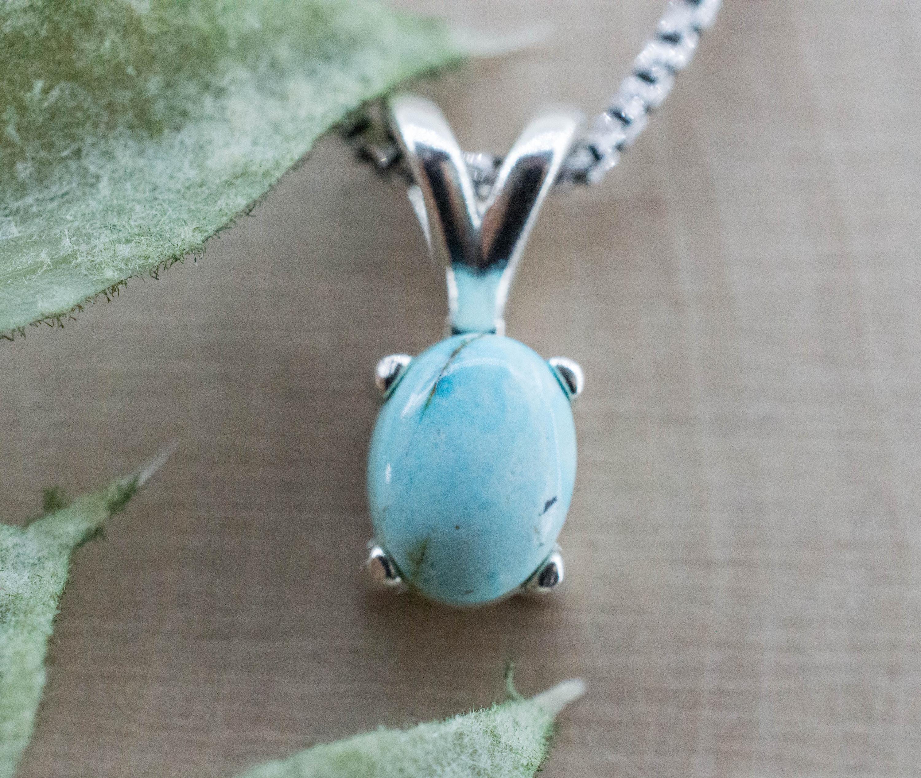 Turquoise Pendant, Natural Untreated Burtis Blue Turquoise; 1.965cts - Mark Oliver Gems