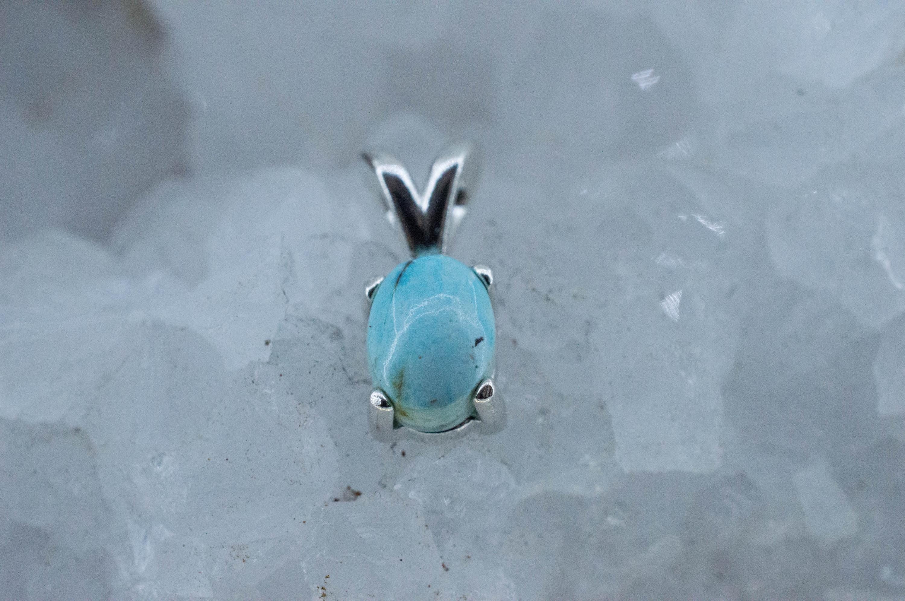 Turquoise Pendant, Natural Untreated Burtis Blue Turquoise; 1.965cts - Mark Oliver Gems