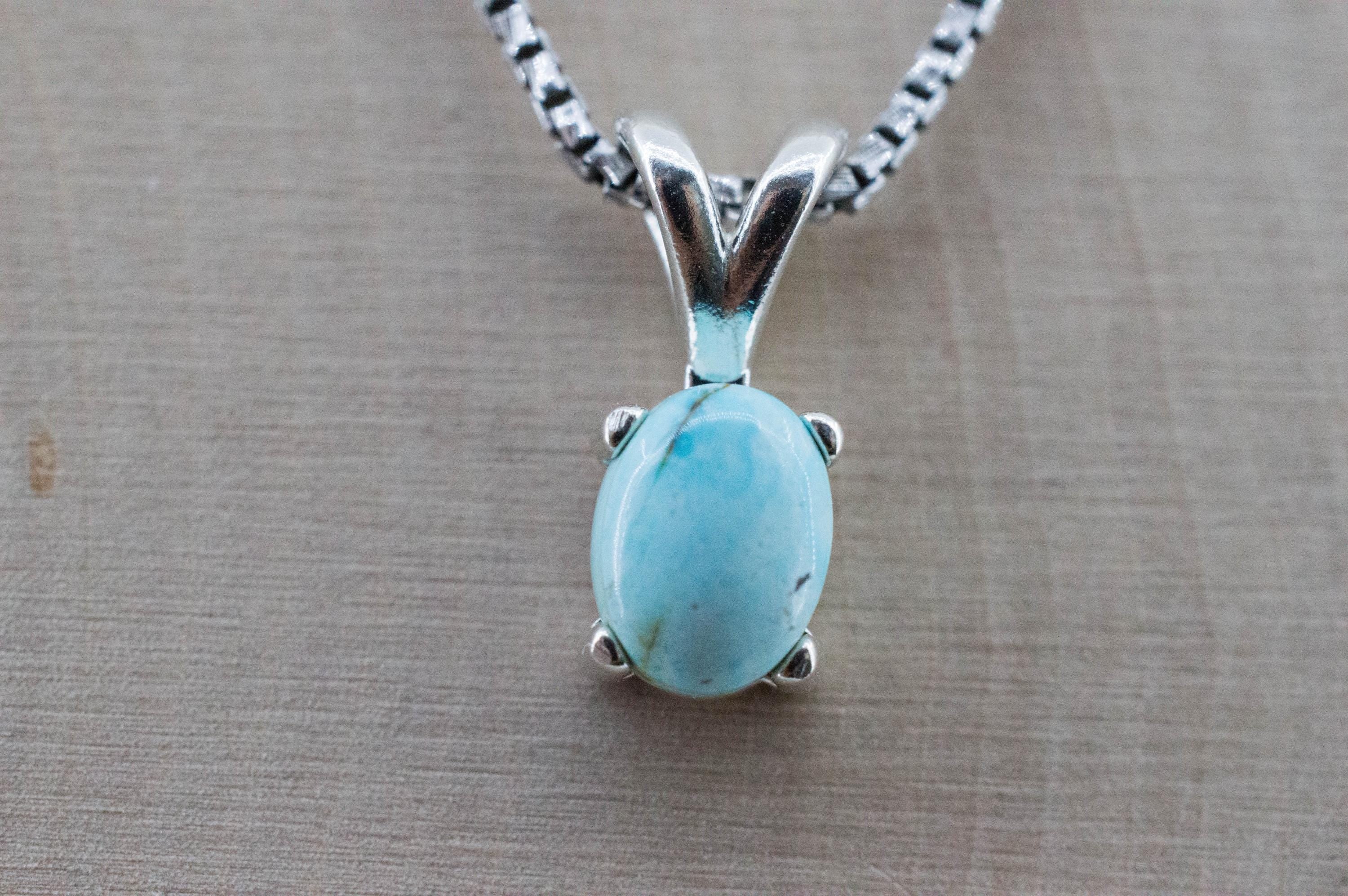 Turquoise Pendant, Natural Untreated Burtis Blue Turquoise; 1.965cts - Mark Oliver Gems