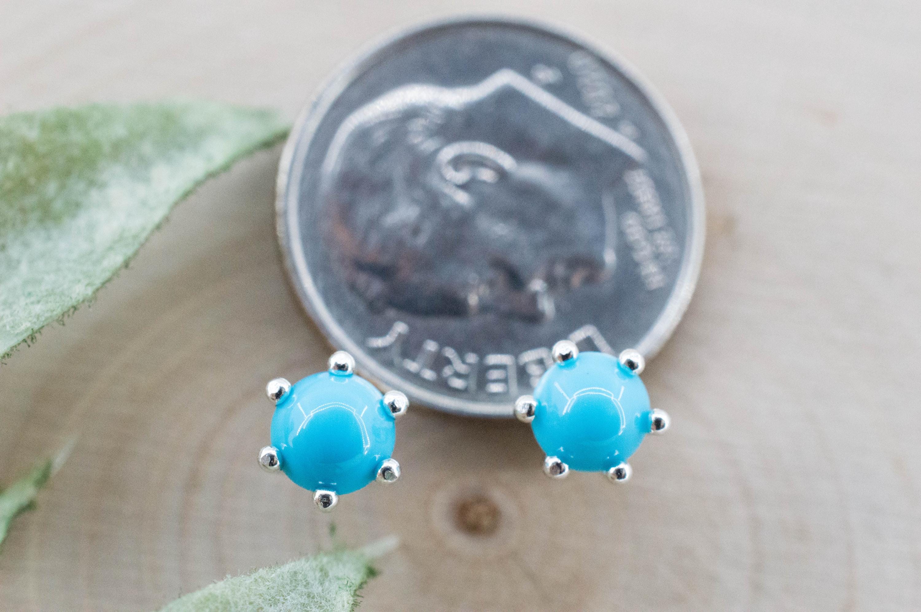 Turquoise Earrings, Natural Stabilized Sleeping Beauty Turquoise; 0.735cts - Mark Oliver Gems