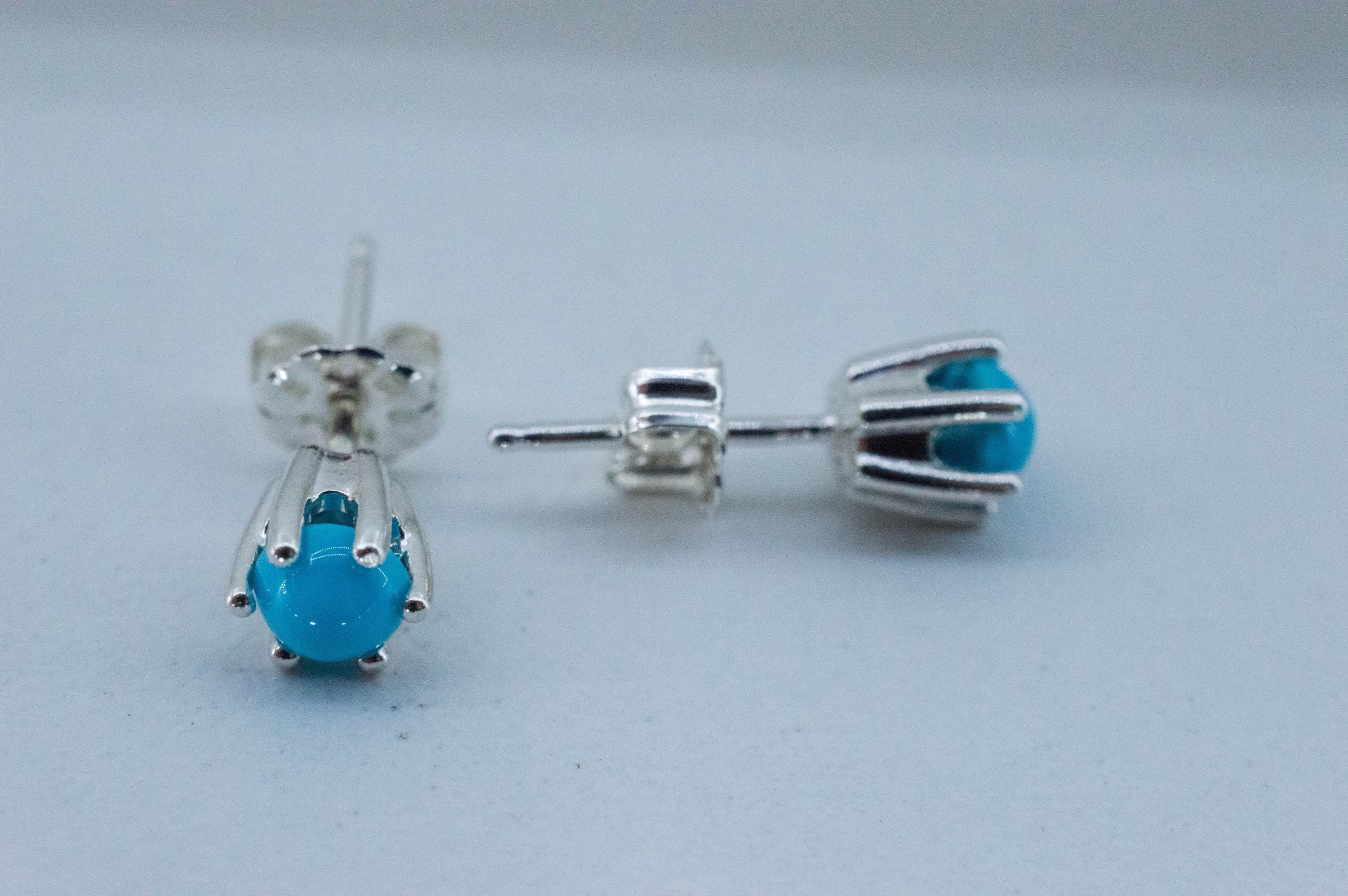 Turquoise Earrings, Natural Stabilized Sleeping Beauty Turquoise; 0.735cts - Mark Oliver Gems