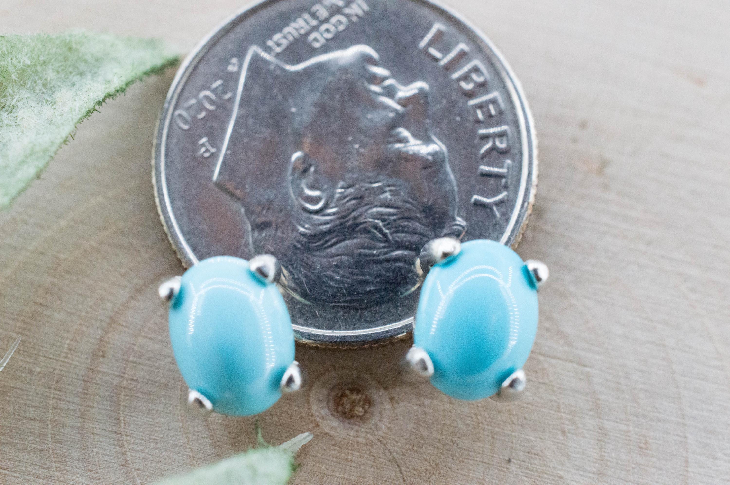 Turquoise Earrings, Natural Stabilized Sleeping Beauty Turquoise; 1.580cts - Mark Oliver Gems