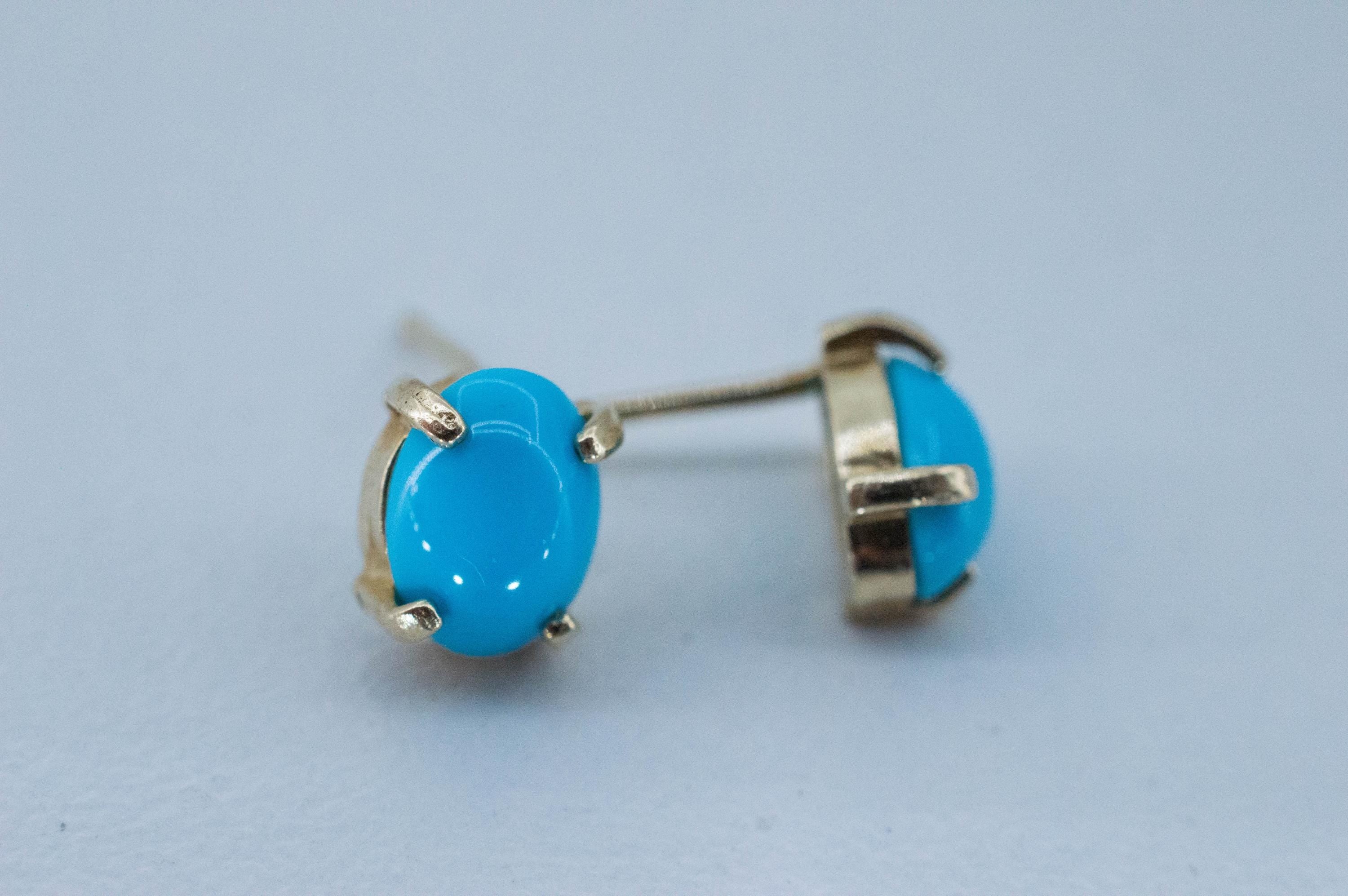 Turquoise Earrings, Natural Stabilized Sleeping Beauty Turquoise; 1.660cts - Mark Oliver Gems