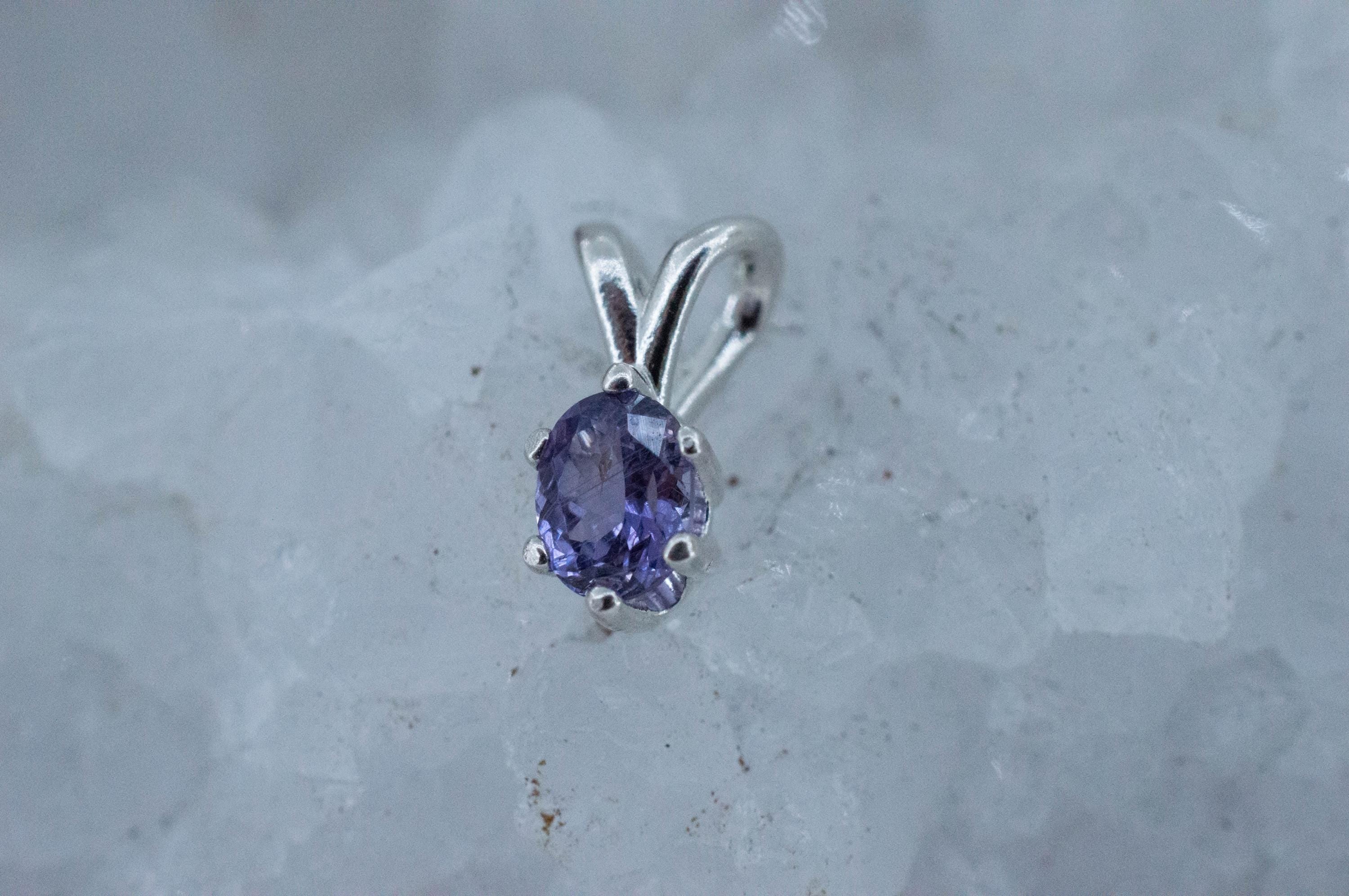 Purple Sapphire Pendant; Natural Untreated Tanzania Umba Sapphire; 0.620cts - Mark Oliver Gems