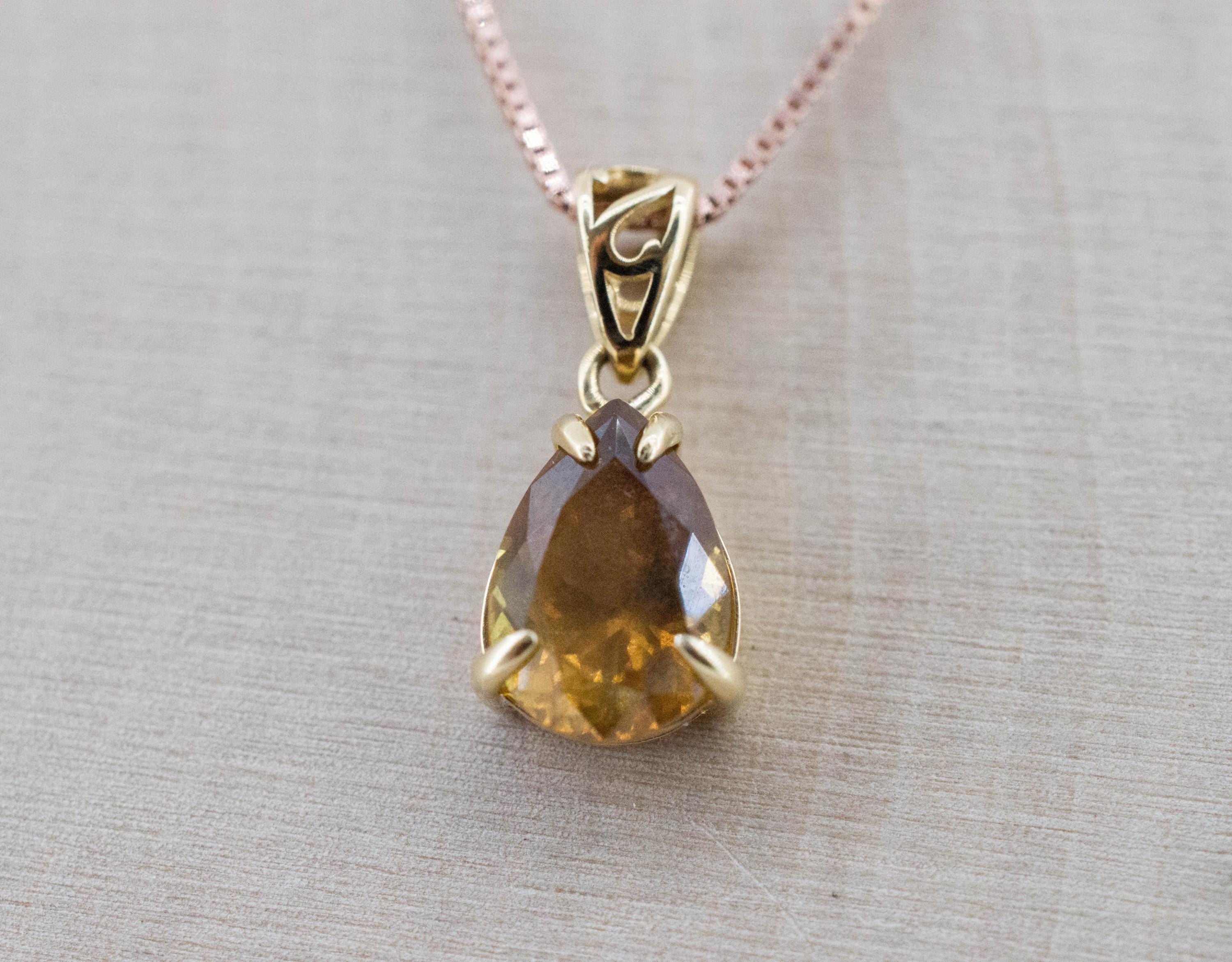 Orange Sapphire Pendant; Natural Untreated Tanzania Umba Sapphire; 1.235cts - Mark Oliver Gems