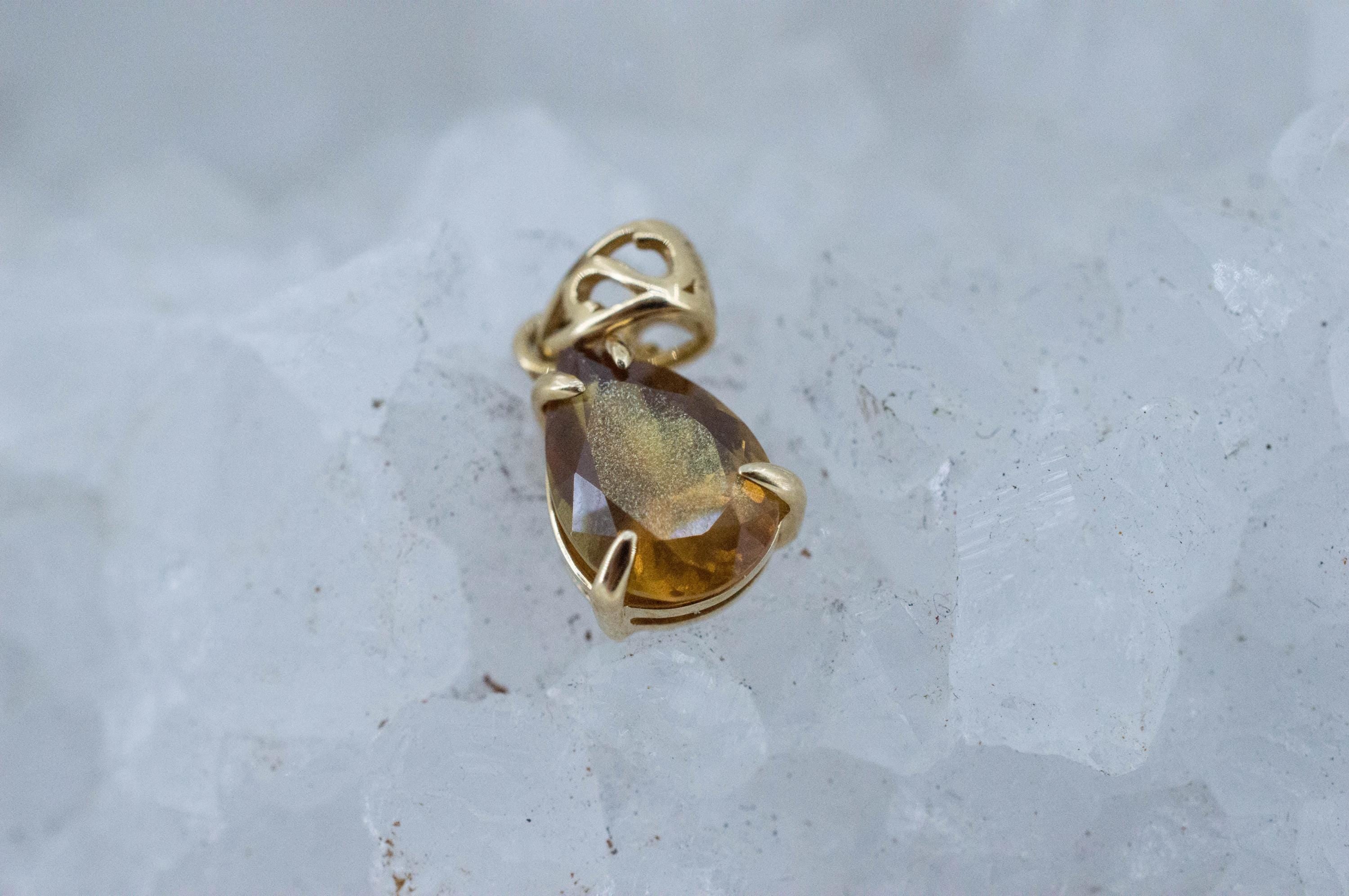 Orange Sapphire Pendant; Natural Untreated Tanzania Umba Sapphire; 1.235cts - Mark Oliver Gems