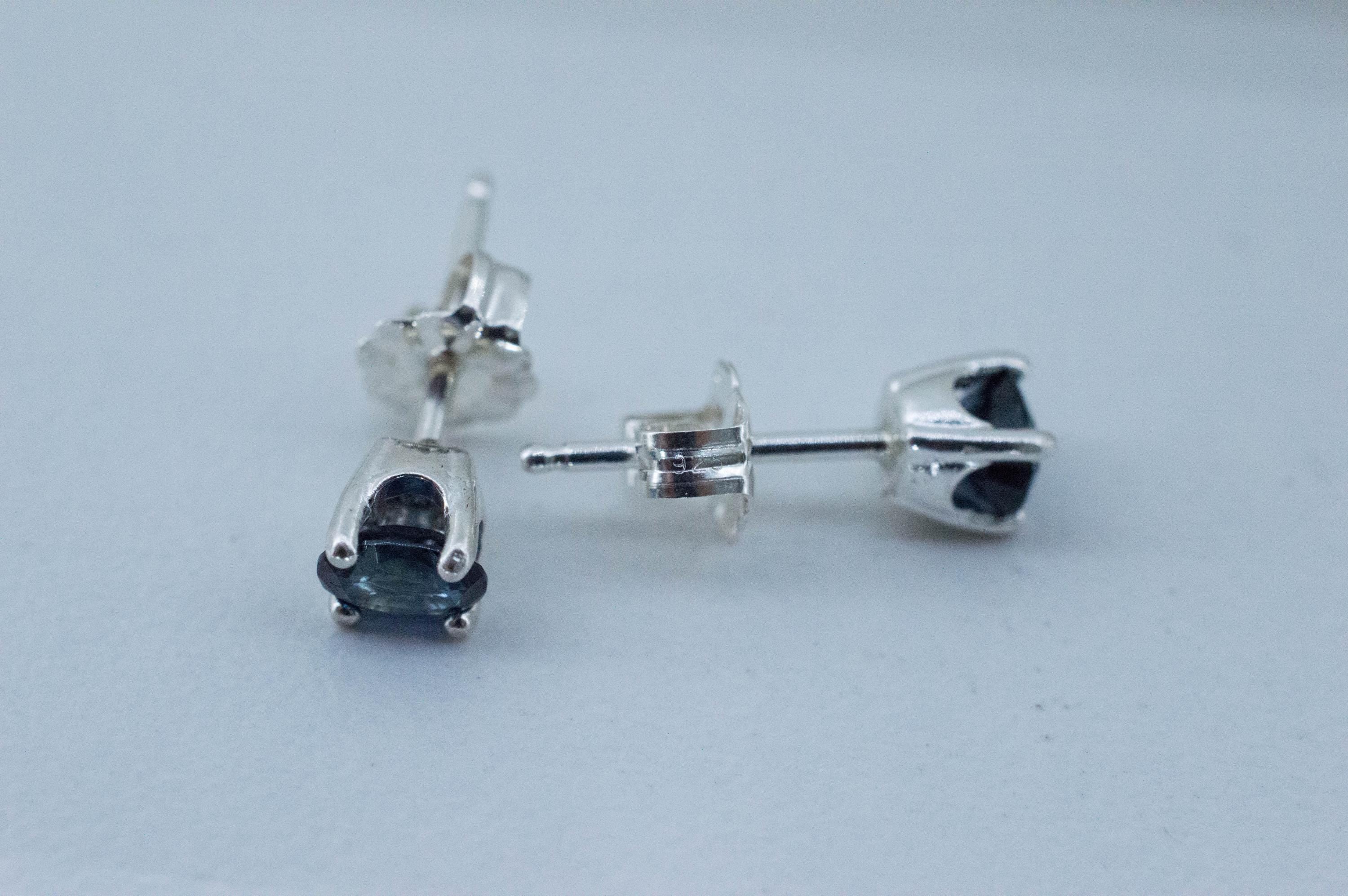 Blue Sapphire Earrings, Natural Thailand Sapphire; 0.830cts - Mark Oliver Gems