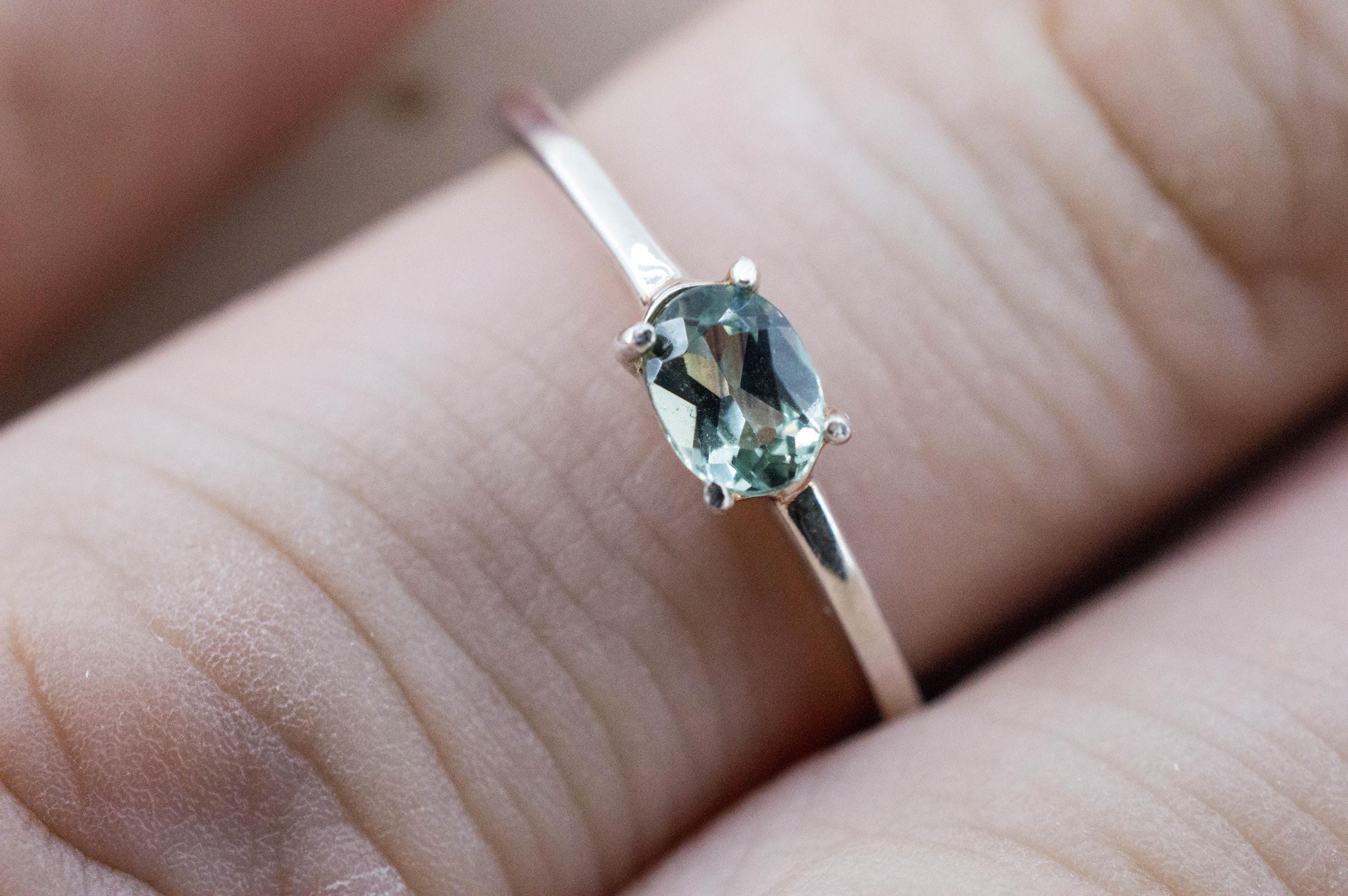 Teal Sapphire Ring, Natural Untreated Tanzania Umba Sapphire; 0.390cts - Mark Oliver Gems