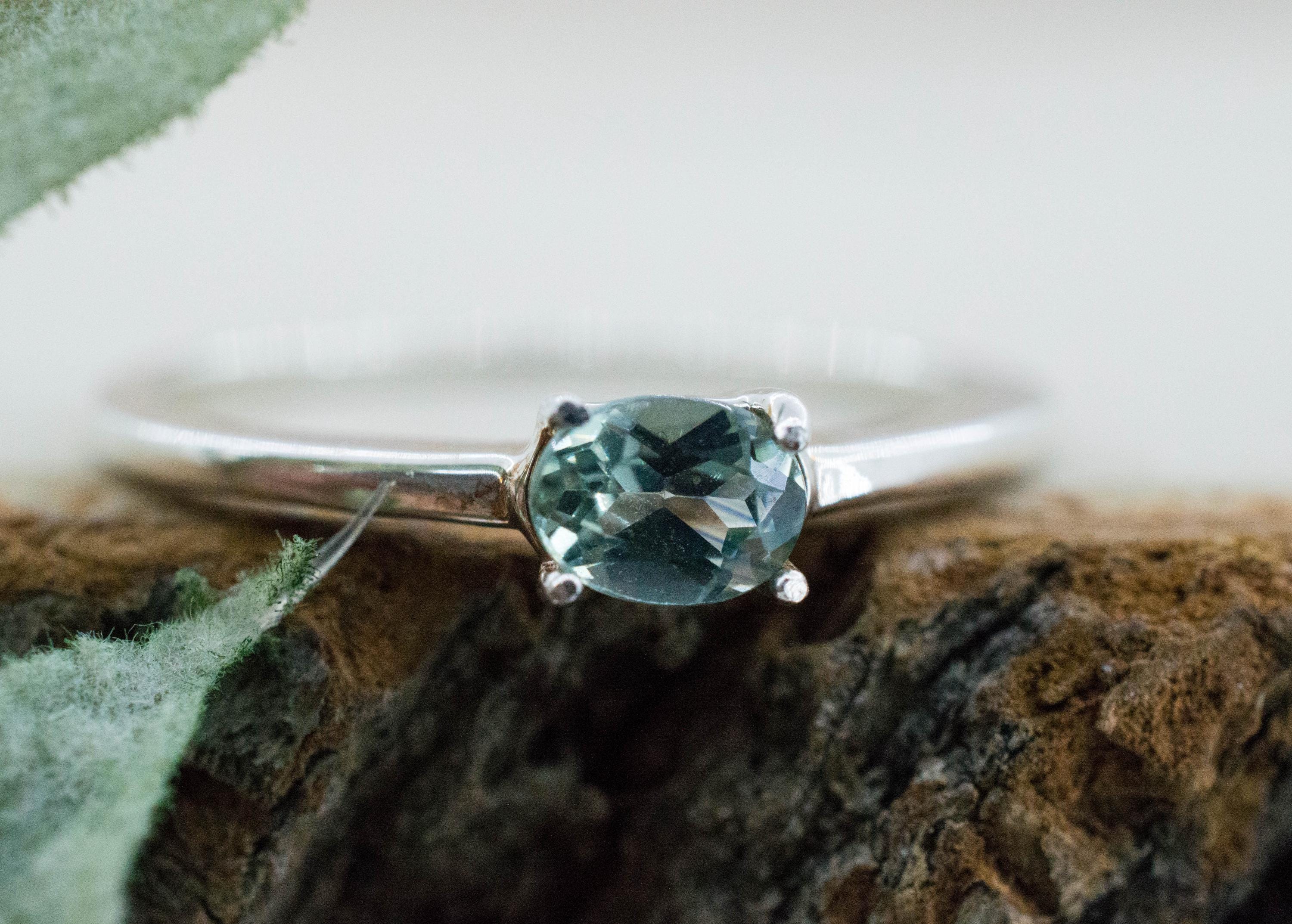 Teal Sapphire Ring, Natural Untreated Tanzania Umba Sapphire; 0.390cts - Mark Oliver Gems