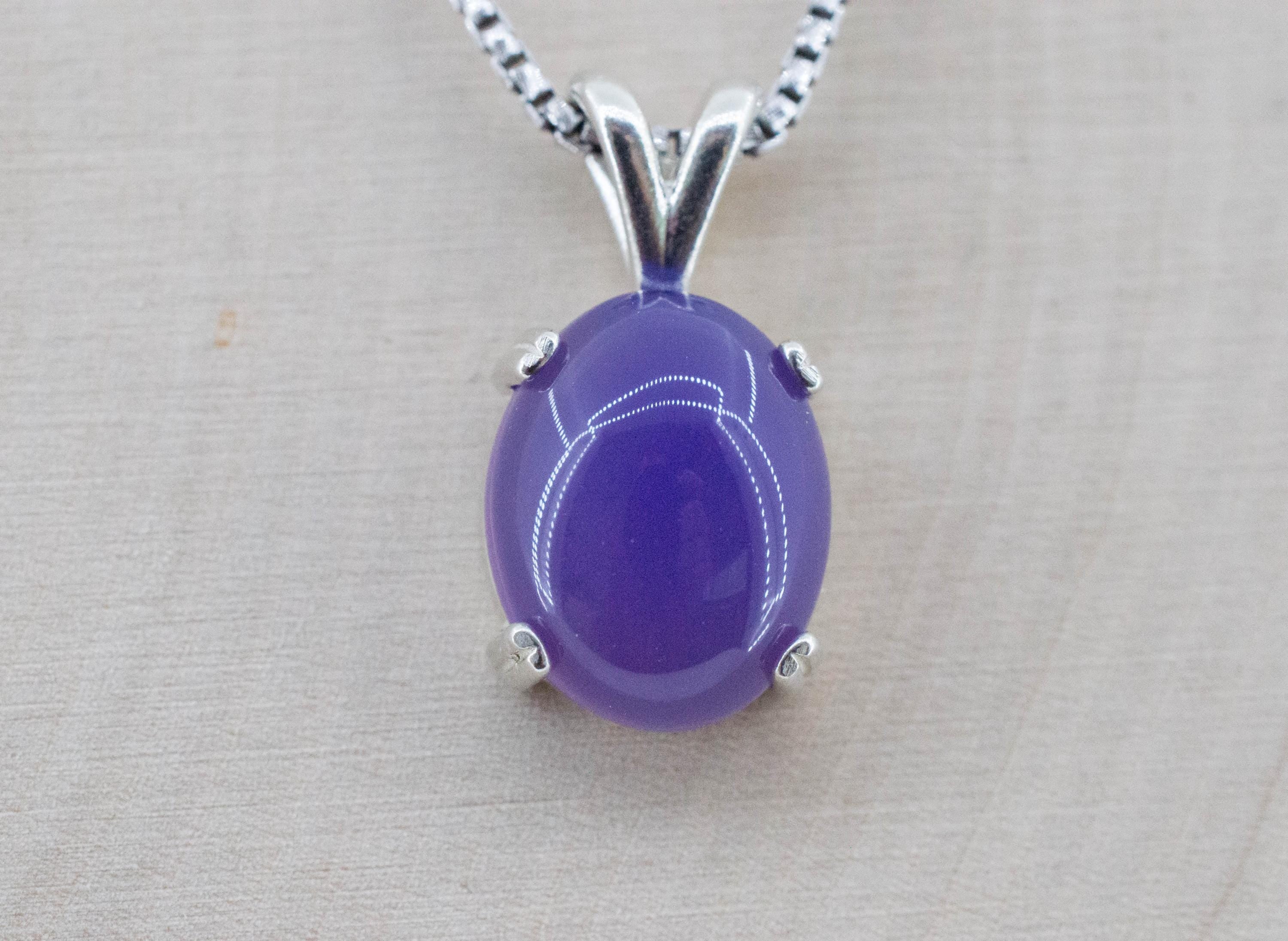 Purple Chalcedony Pendant; Natural Untreated Ethiopia Agate; 5.285cts - Mark Oliver Gems