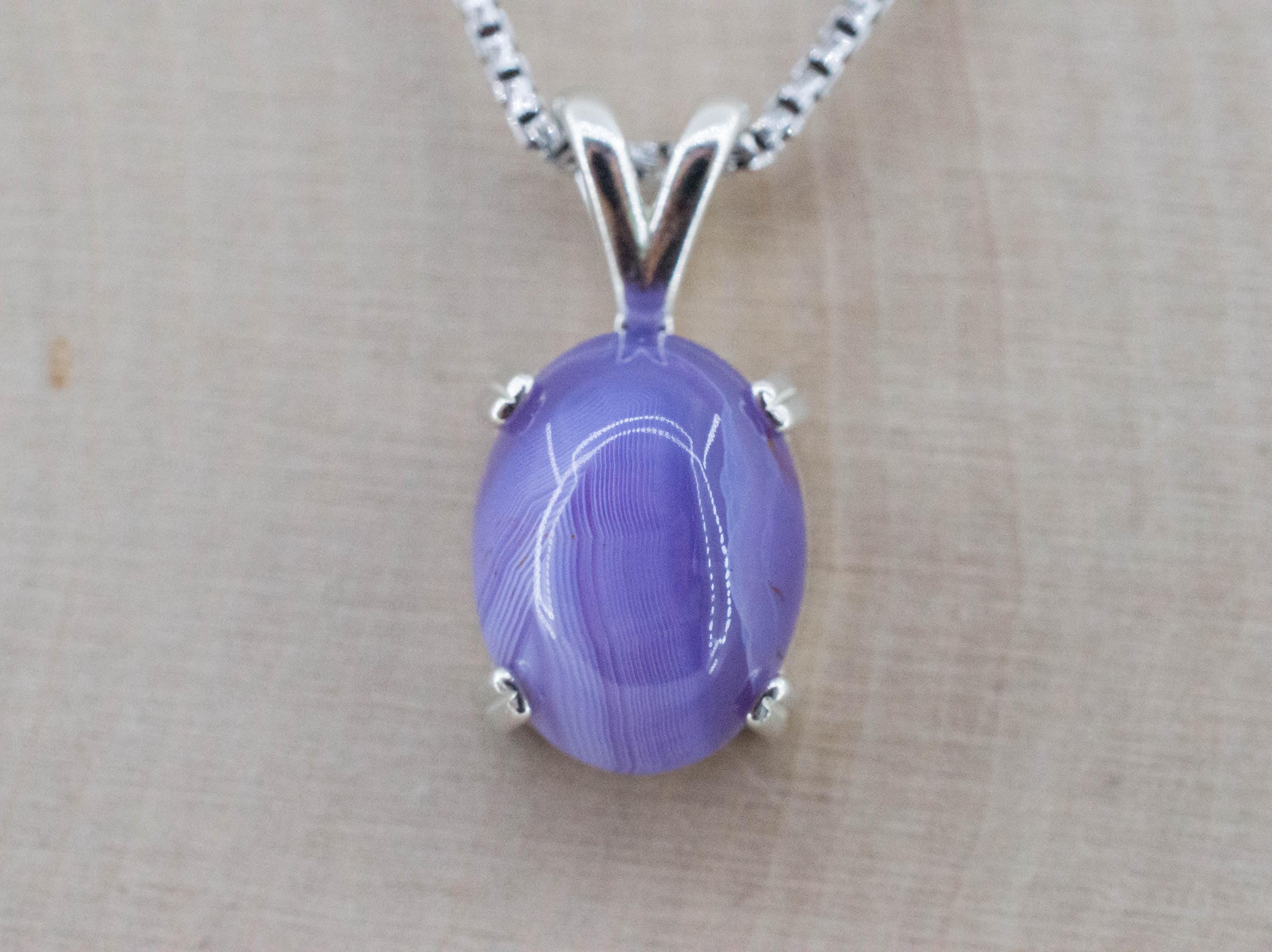 Purple Chalcedony Pendant; Natural Untreated Ethiopia Agate; 5.450cts - Mark Oliver Gems