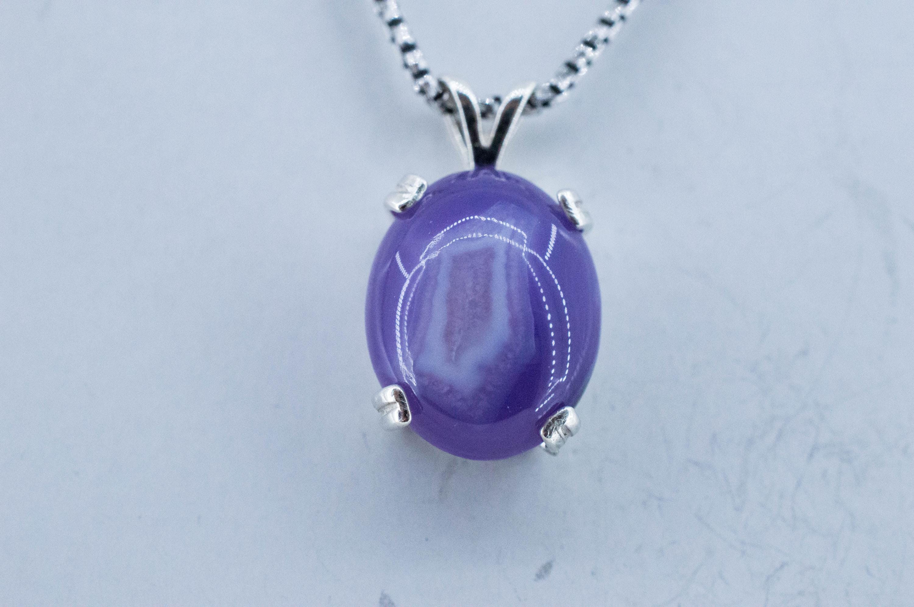 Purple Chalcedony Pendant; Natural Untreated Ethiopia Agate; 5.880cts - Mark Oliver Gems