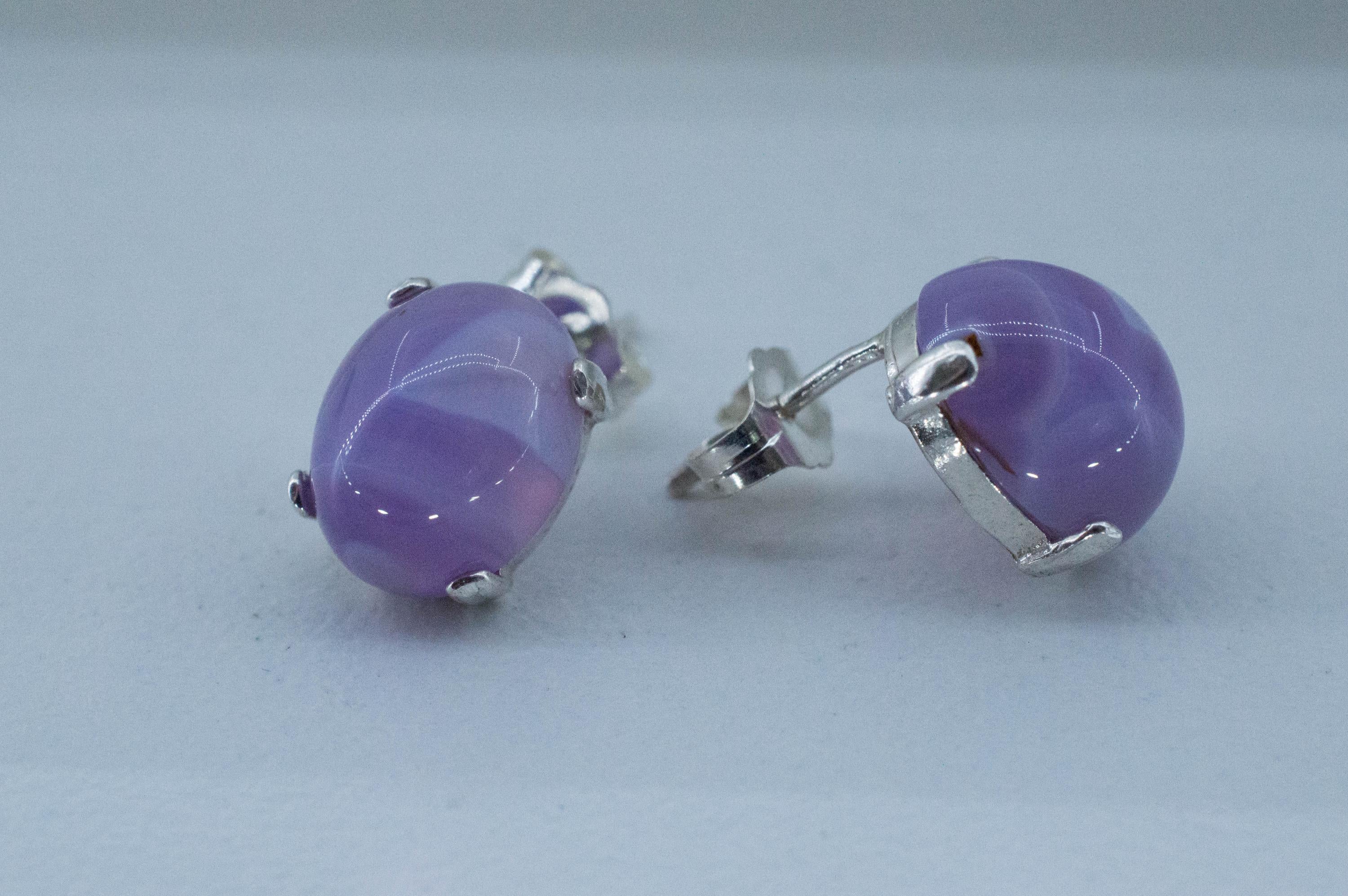 Purple Chalcedony Earrings; Natural Untreated Ethiopia Agate; 6.540cts - Mark Oliver Gems