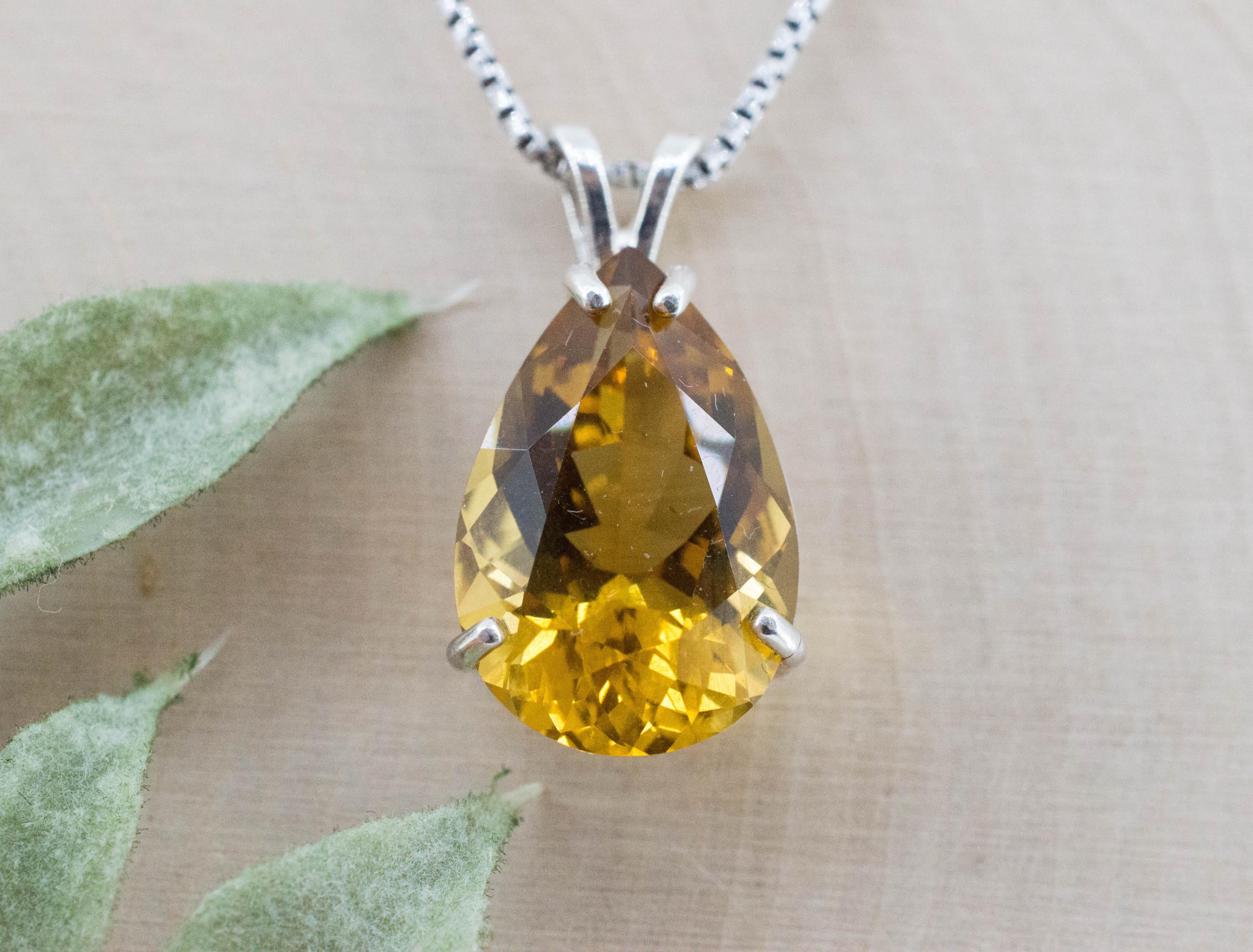 Citrine Pendant; Natural Untreated Congo Citrine; 11.775cts - Mark Oliver Gems