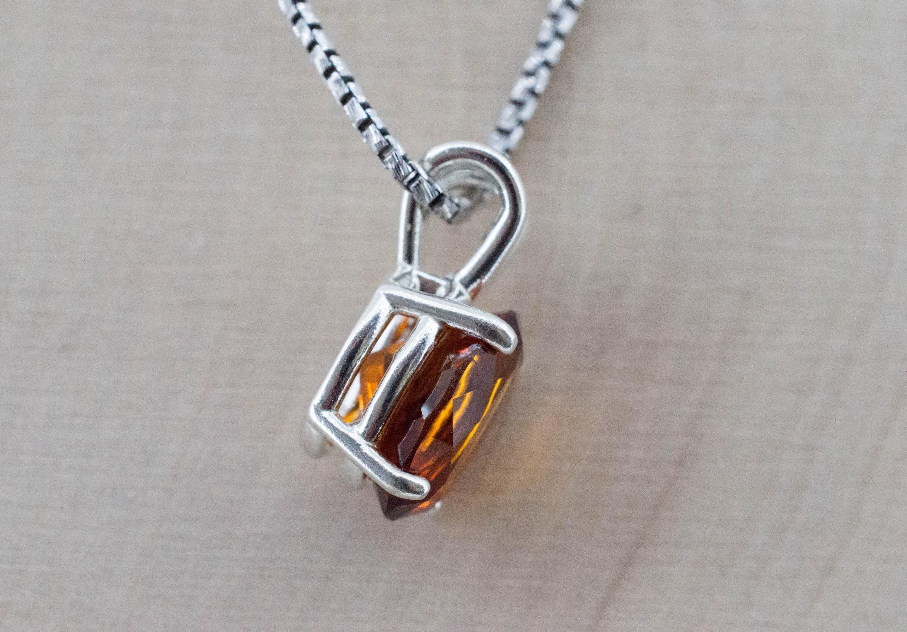 Madeira Citrine Pendant; Natural Untreated Brazil Citrine; 3.325cts - Mark Oliver Gems