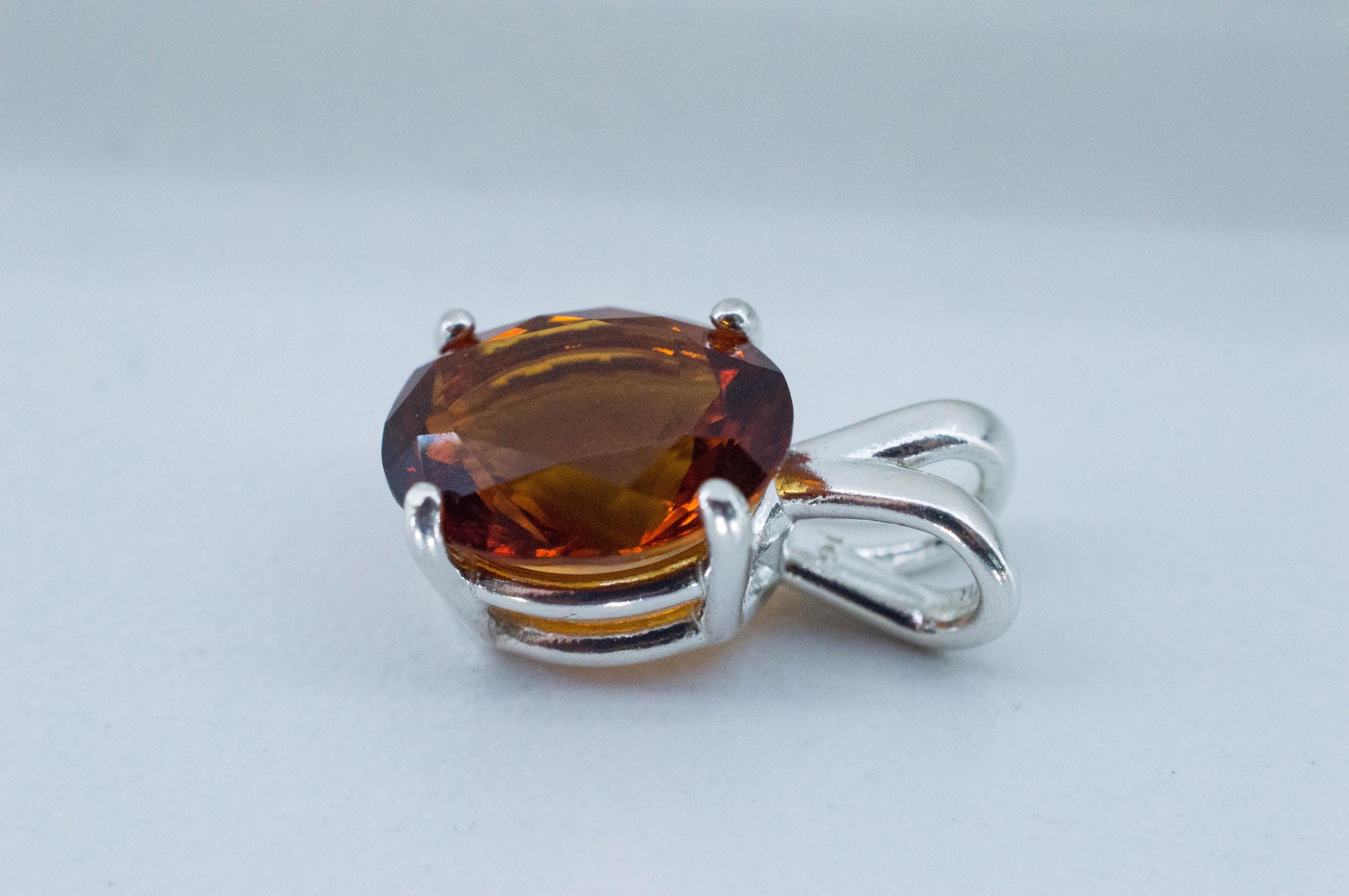 Madeira Citrine Pendant; Natural Untreated Brazil Citrine; 3.325cts - Mark Oliver Gems