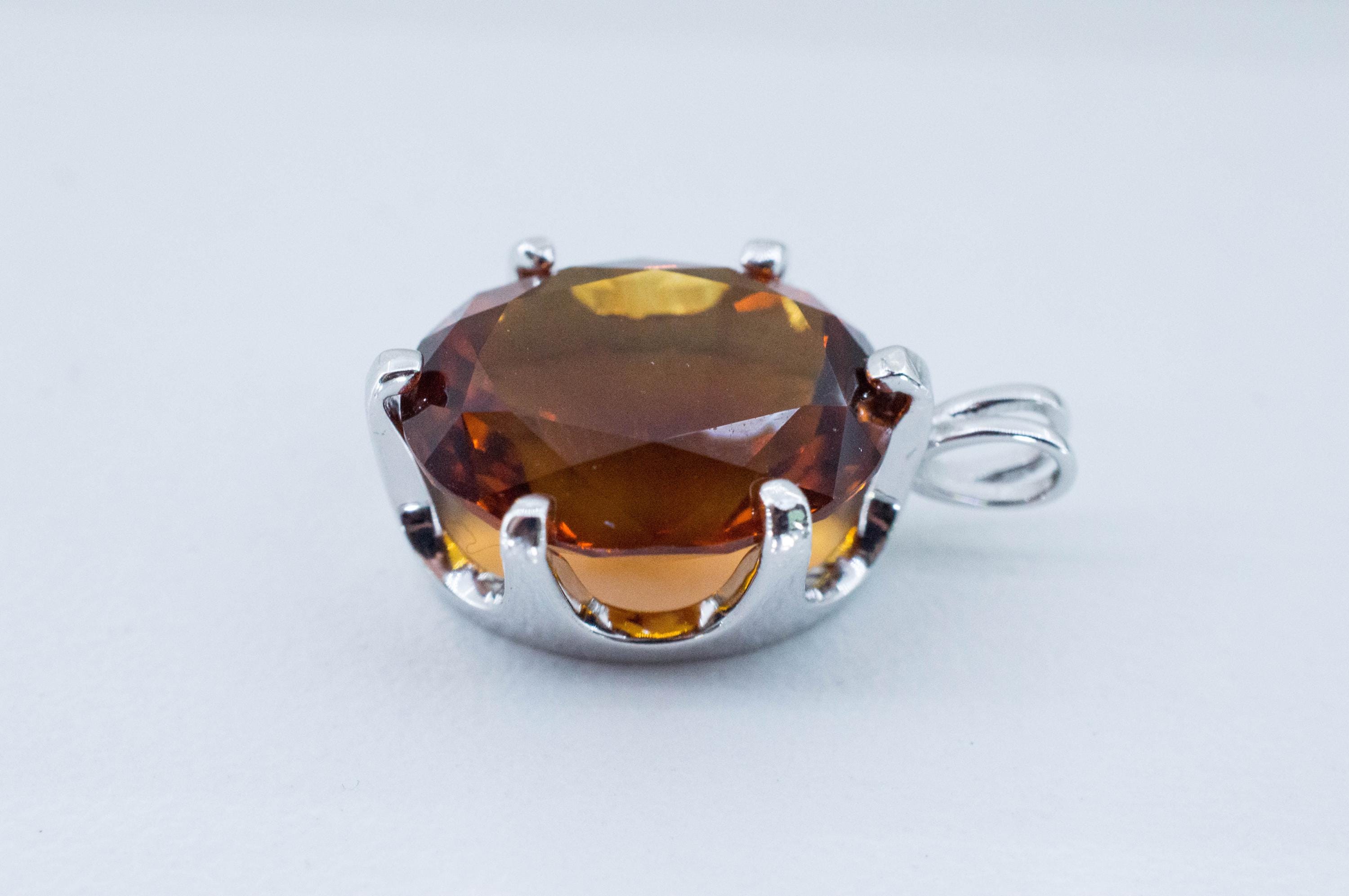 Madeira Citrine Pendant; Natural Untreated Brazil Citrine; 8.440cts - Mark Oliver Gems