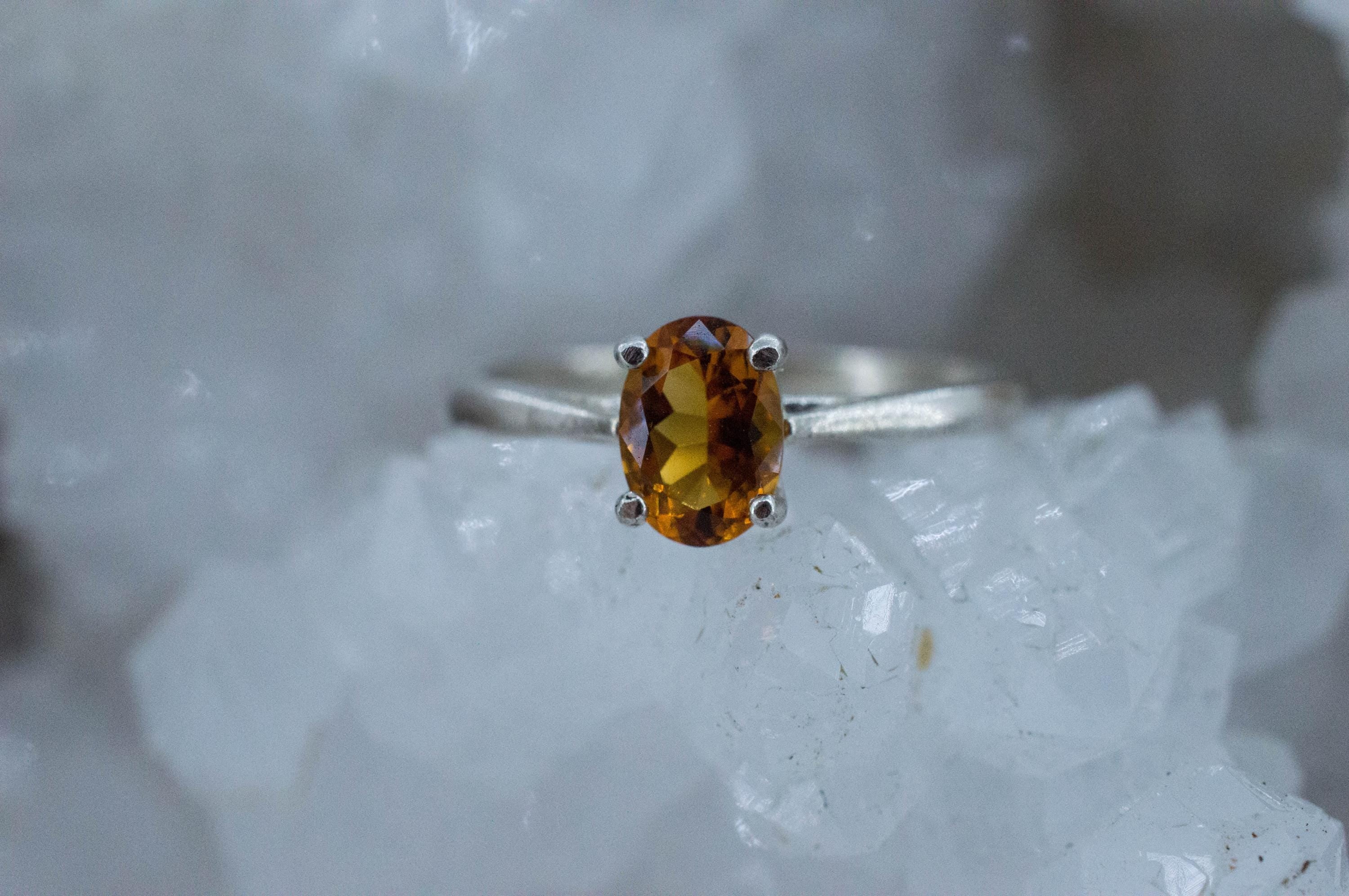Citrine Ring; Genuine Untreated Uruguay Citrine; 0.610cts - Mark Oliver Gems
