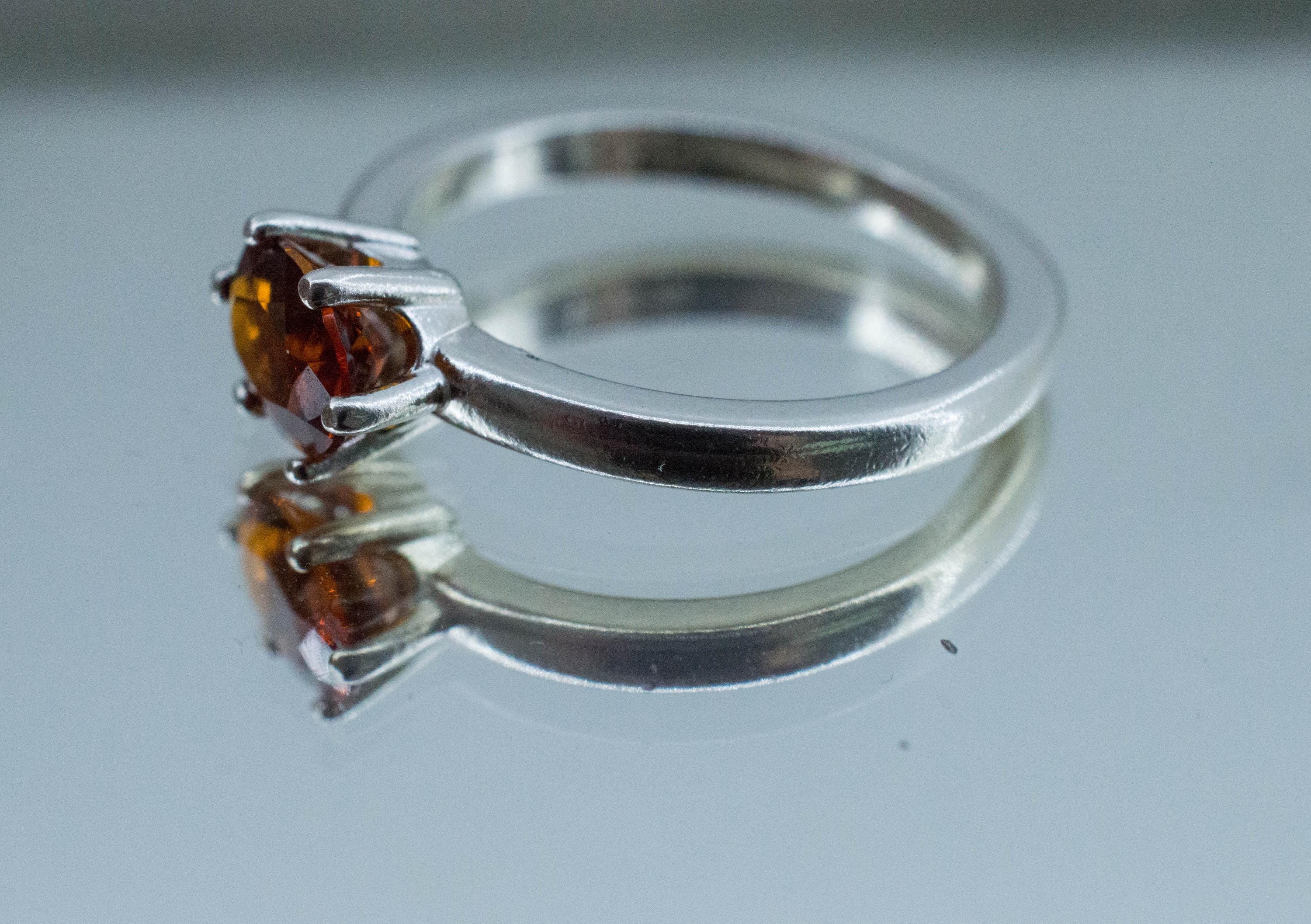 Madeira Citrine Ring; Genuine Untreated Brazil Citrine; 0.790cts - Mark Oliver Gems