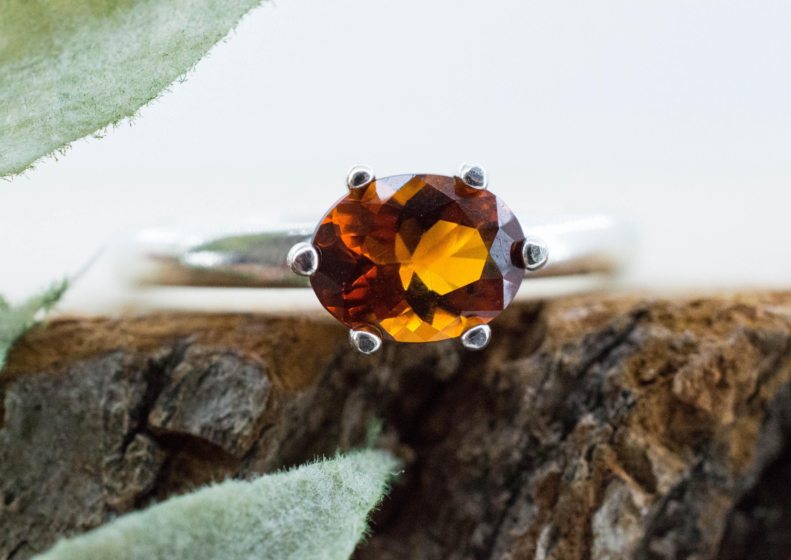 Madeira Citrine Ring; Genuine Untreated Brazil Citrine; 0.790cts - Mark Oliver Gems